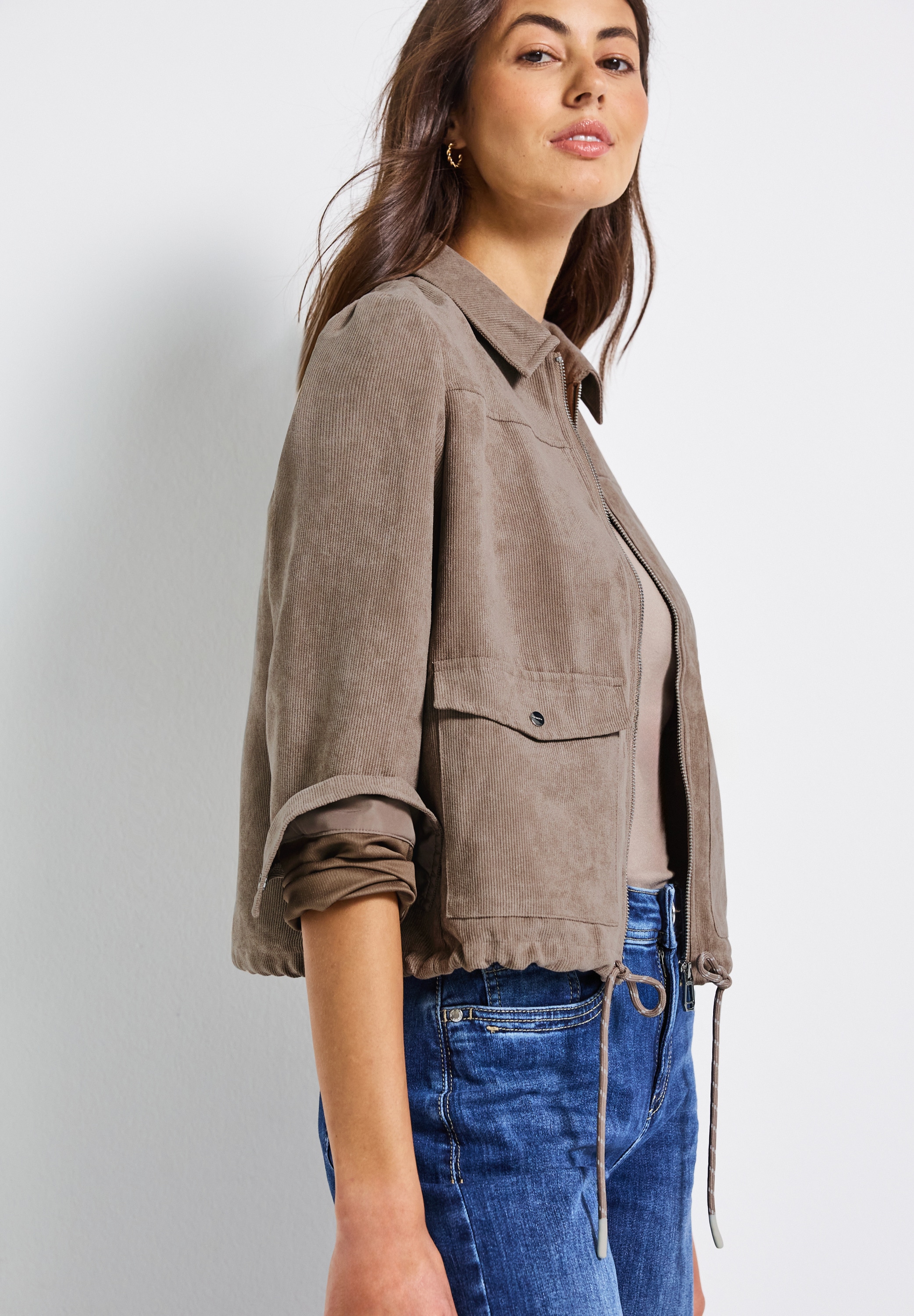 STREET ONE Cordjacke, mit Zipper