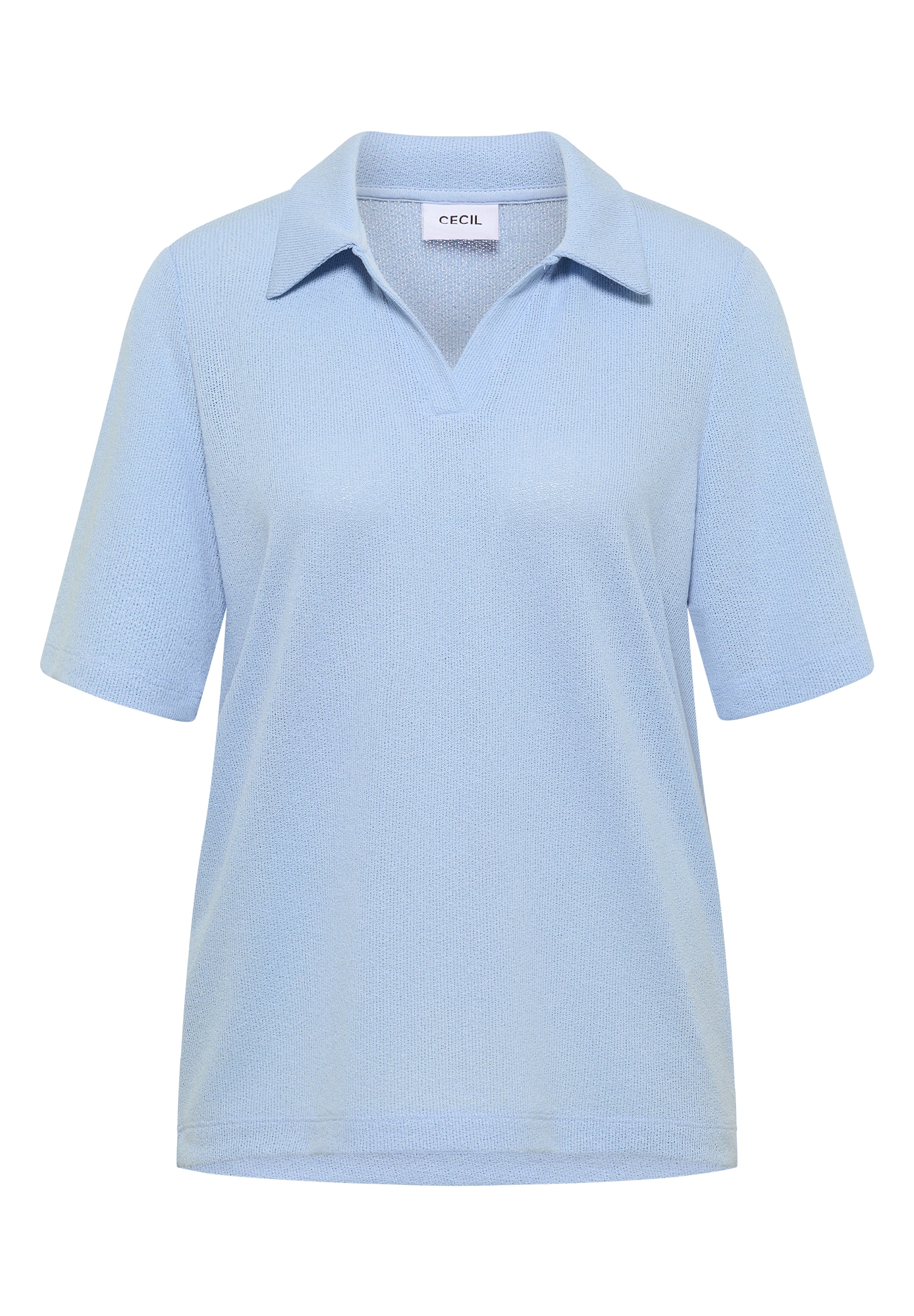 Cecil Poloshirt Strick-Look Shirt in Unifarben