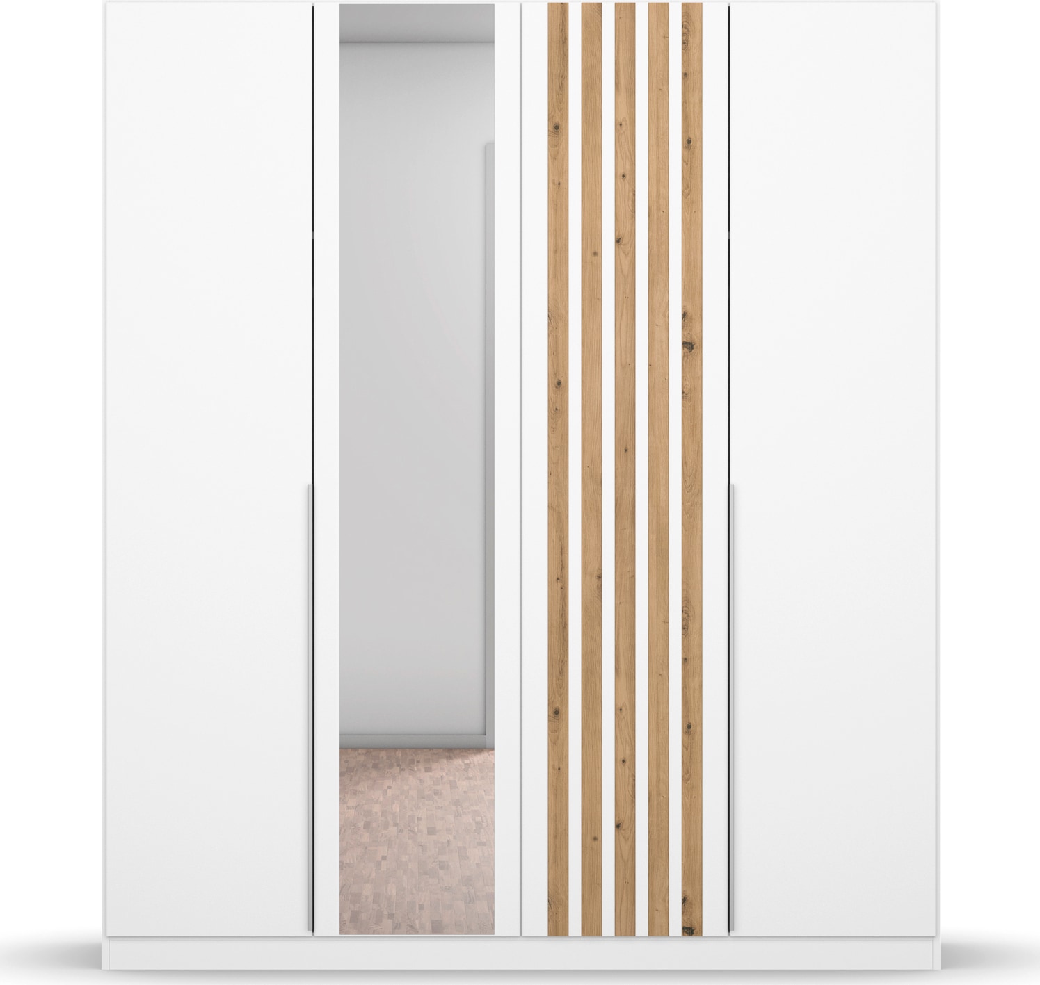 rauch Drehtürenschrank »Kleiderschrank Schrank Garderobe Garderobenschrank LAMELLA« elegante Lamellen-Auflage in 3D Akustikpaneel Optik MADE IN GERMANY