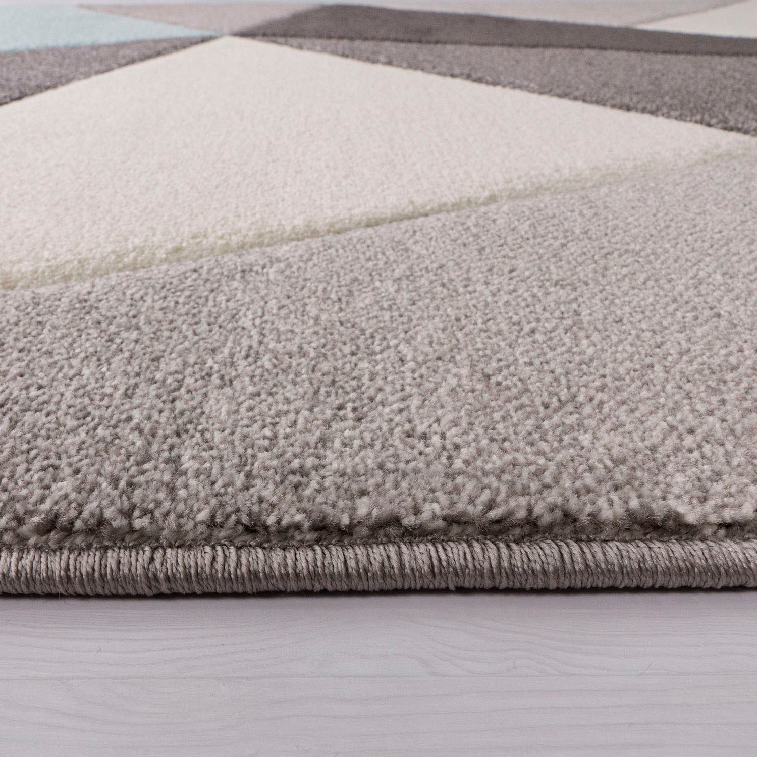 Paco Home Teppich »Lara 237«, rechteckig, 16 mm Höhe, Kurzflor, modernes geometrisches Design, mit Konturenschnitt