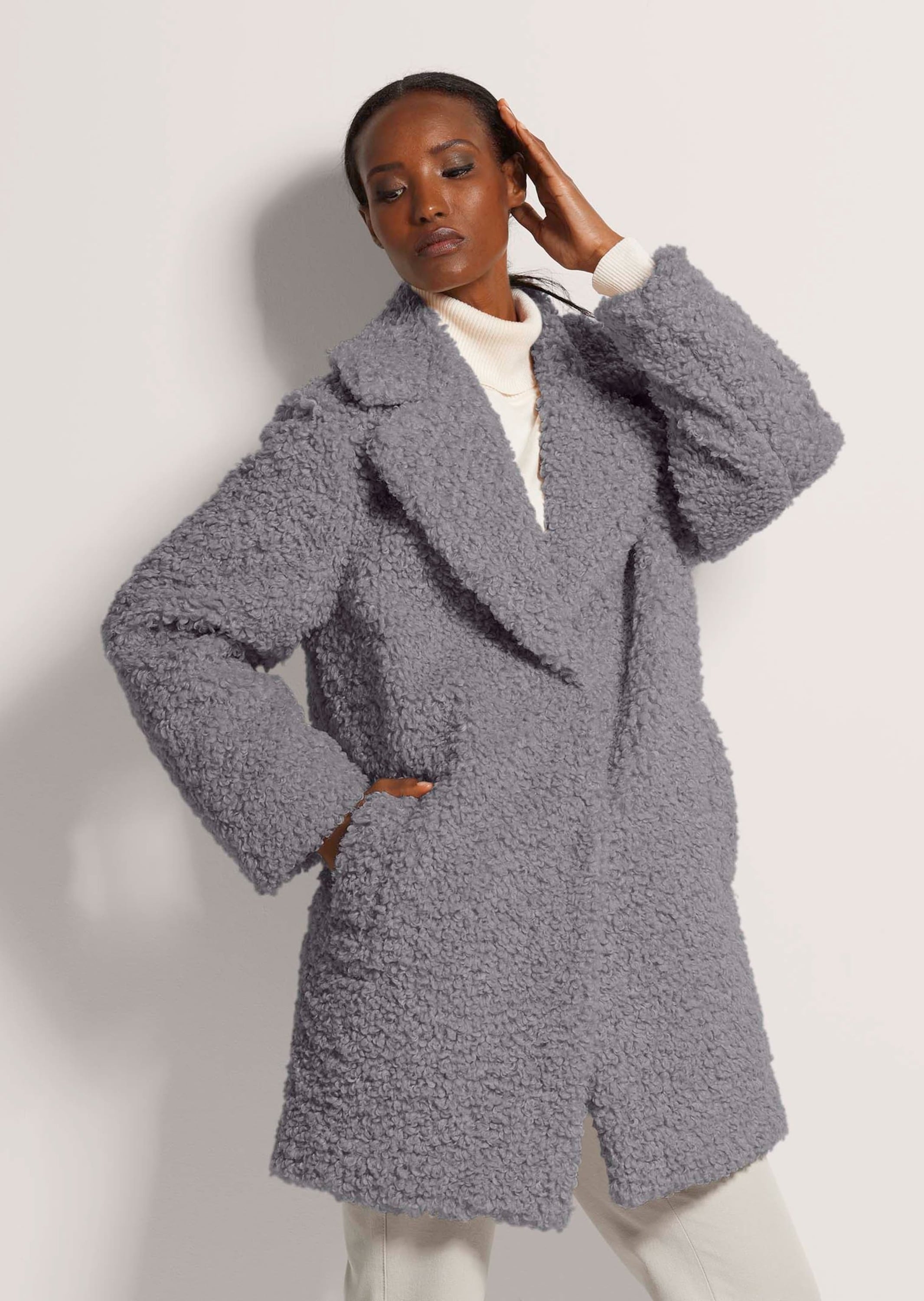 MADELEINE Langmantel »Mantel Webpelz-Mantel«