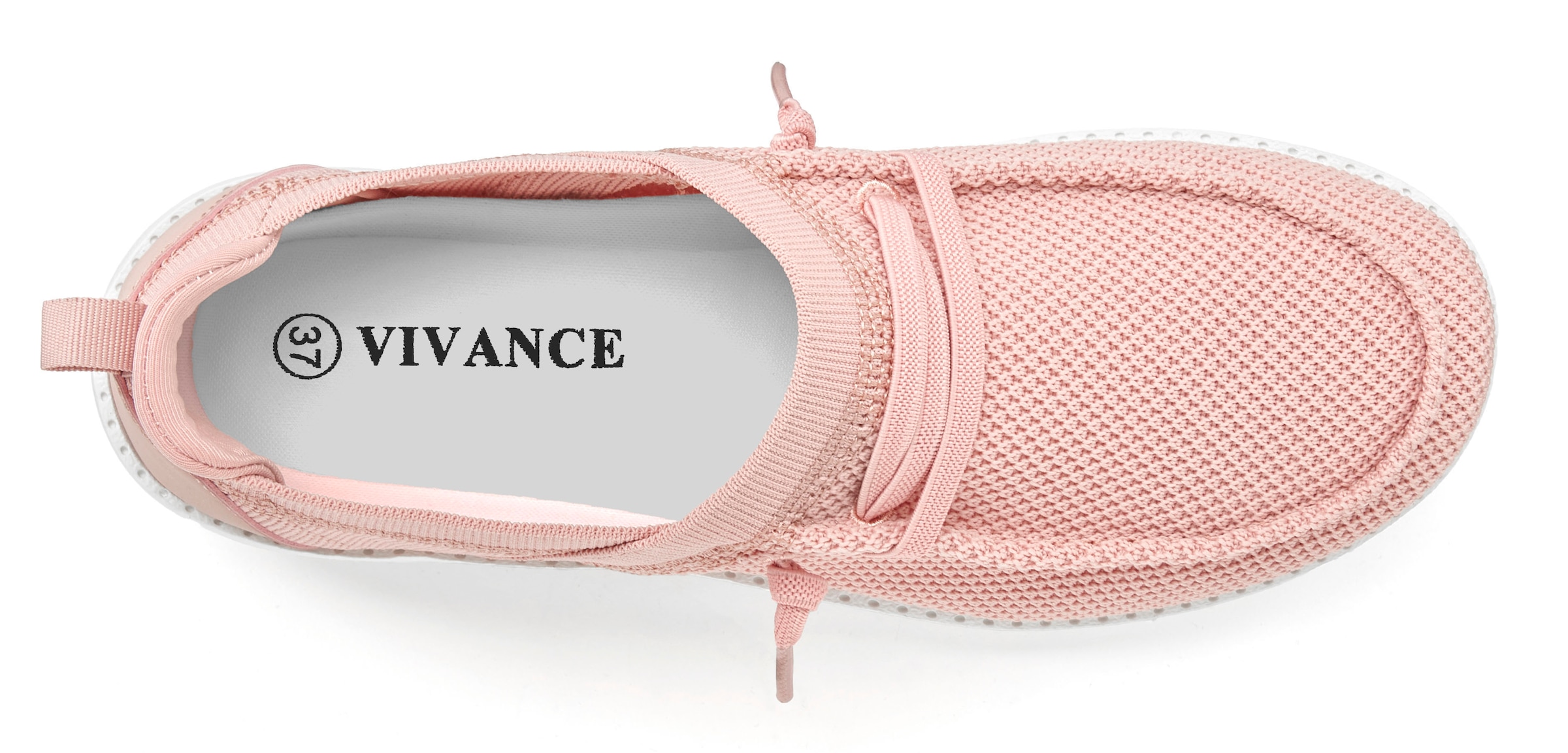 Vivance Sneaker »Freizeitschuh, Halbschuh,«, in Mesh-Optik zum Reinschlüpfen mit elastischen Schnürbändern VEGAN