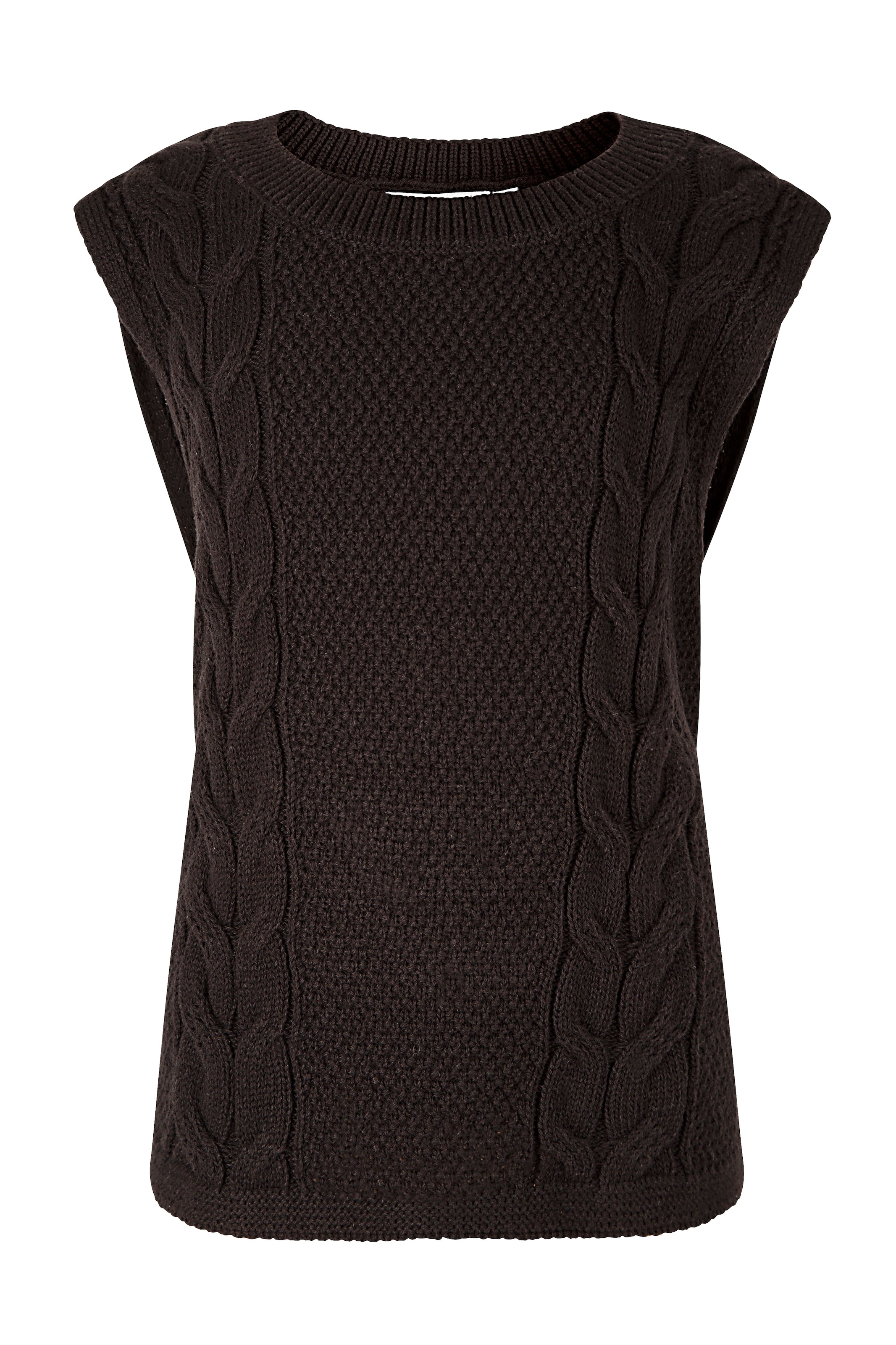 Happy Girls Mädchen Pullunder mit tollem Zopfdesign im Vorderteil in schwarz, Größe 158