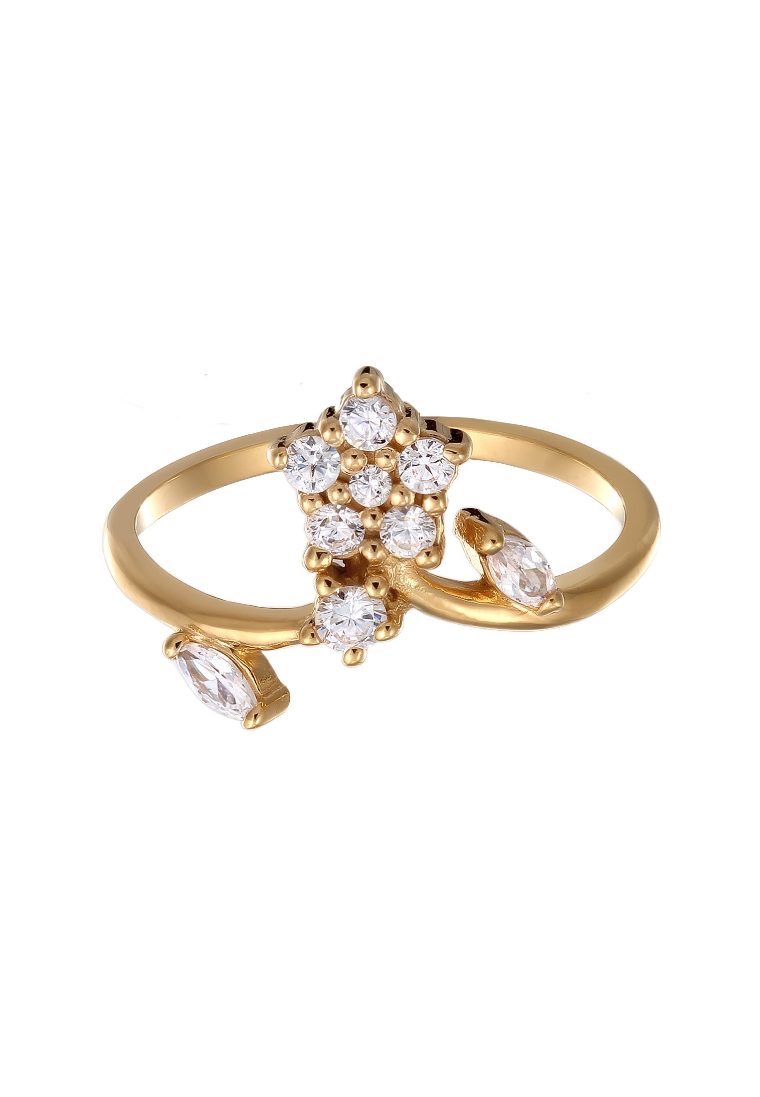 Elli Silberring »Ring Blume Zirkonia Funkelnd Glamour 925 Sterling Silber«