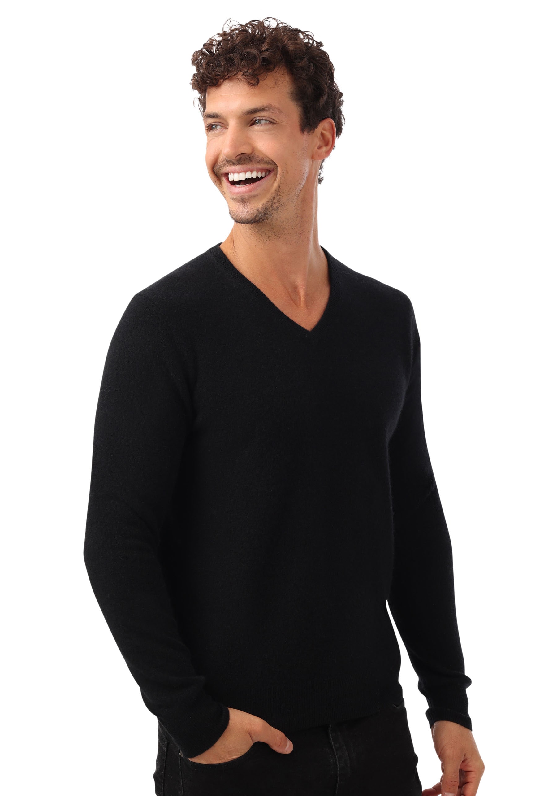 Zwillingsherz Kaschmirpullover, V-Ausschnitt, Cashmere, Langarm, Regular Fit, wärmend