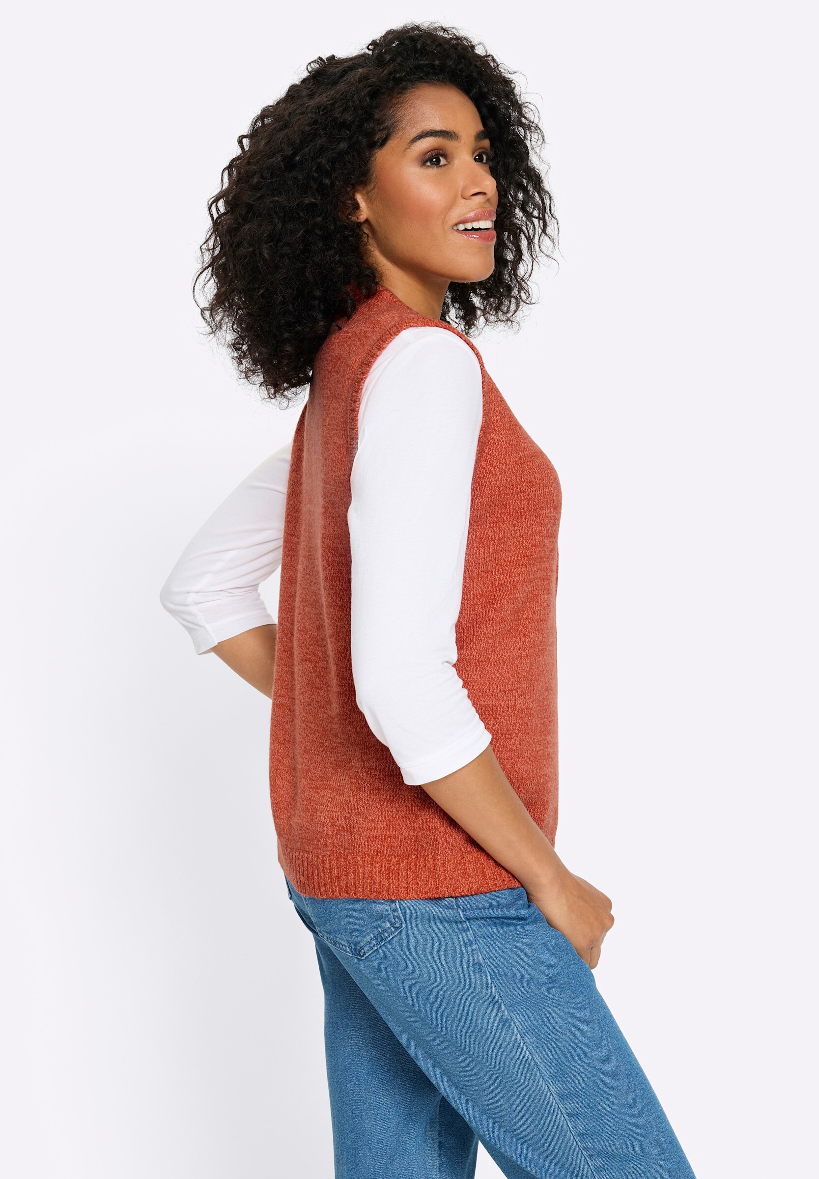Sieh an! Strickweste »Strickweste Strickweste aus Melange-Garn«