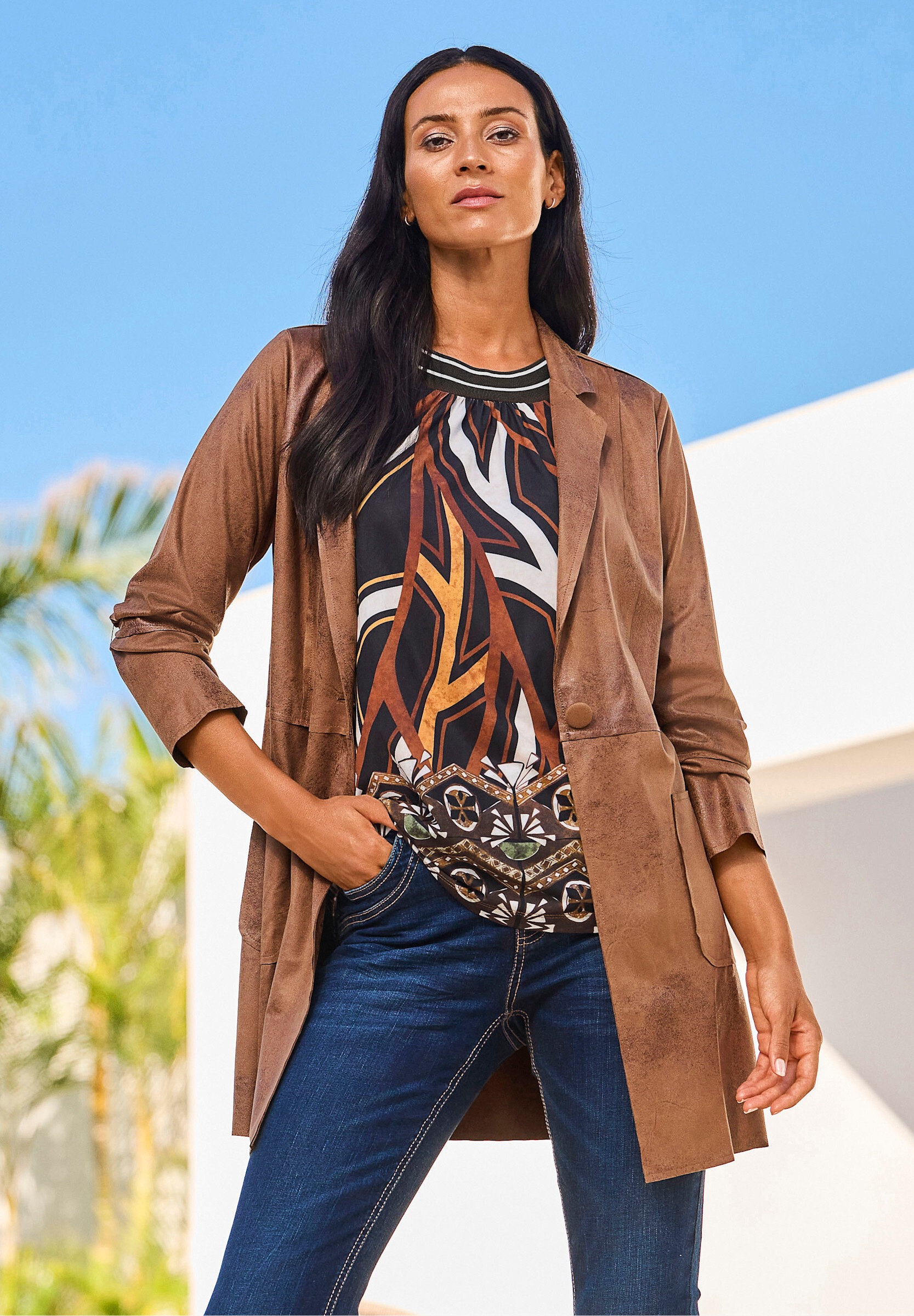 heine Lederimitat-Blazer »Blazerjacke Blazer«