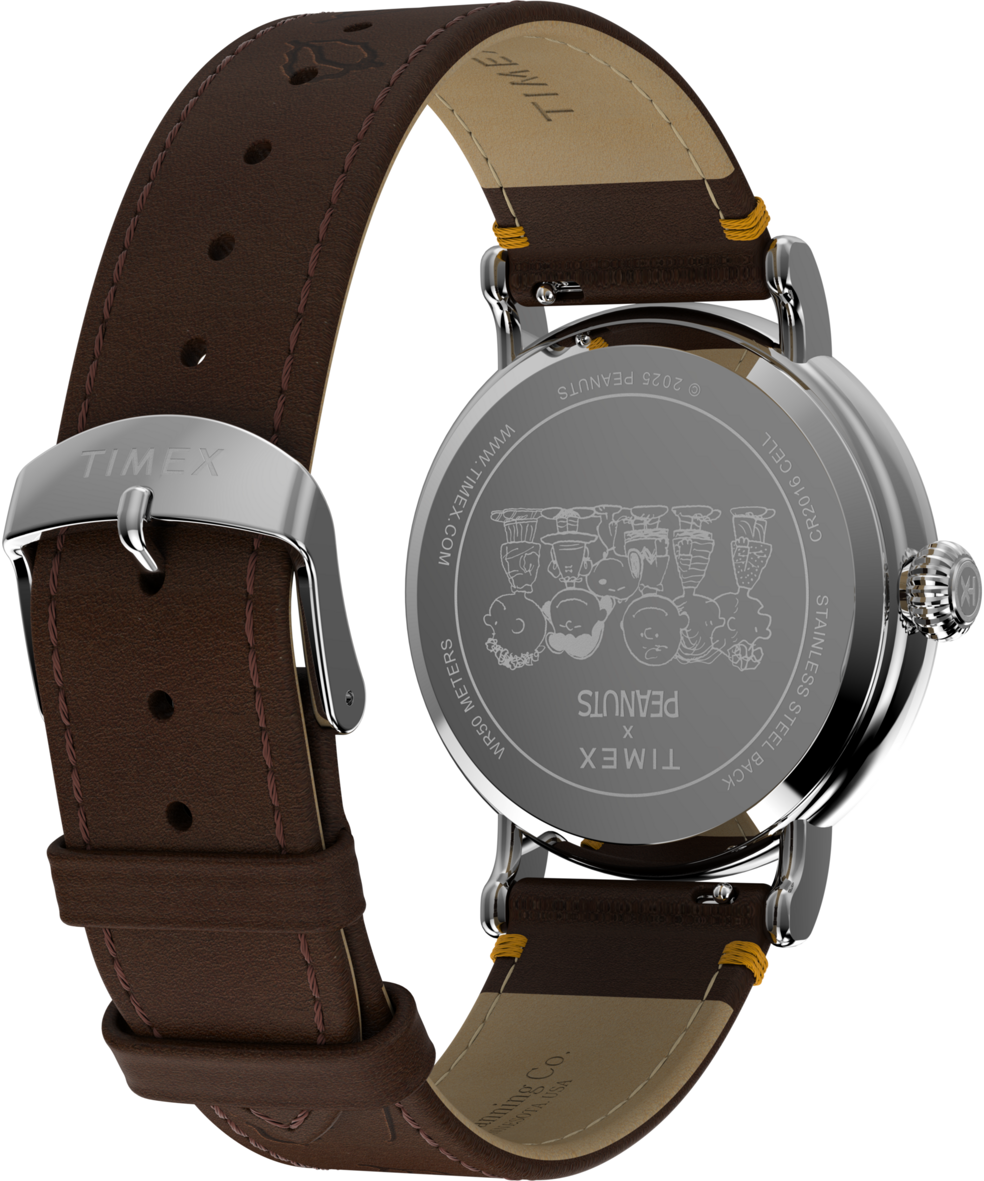 Timex Quarzuhr »TIMEX x PEANUTS TIMEX WATERBURY« Armbanduhr, Herrenuhr, Damenuhr, Lederarmband, Leuchtzeiger