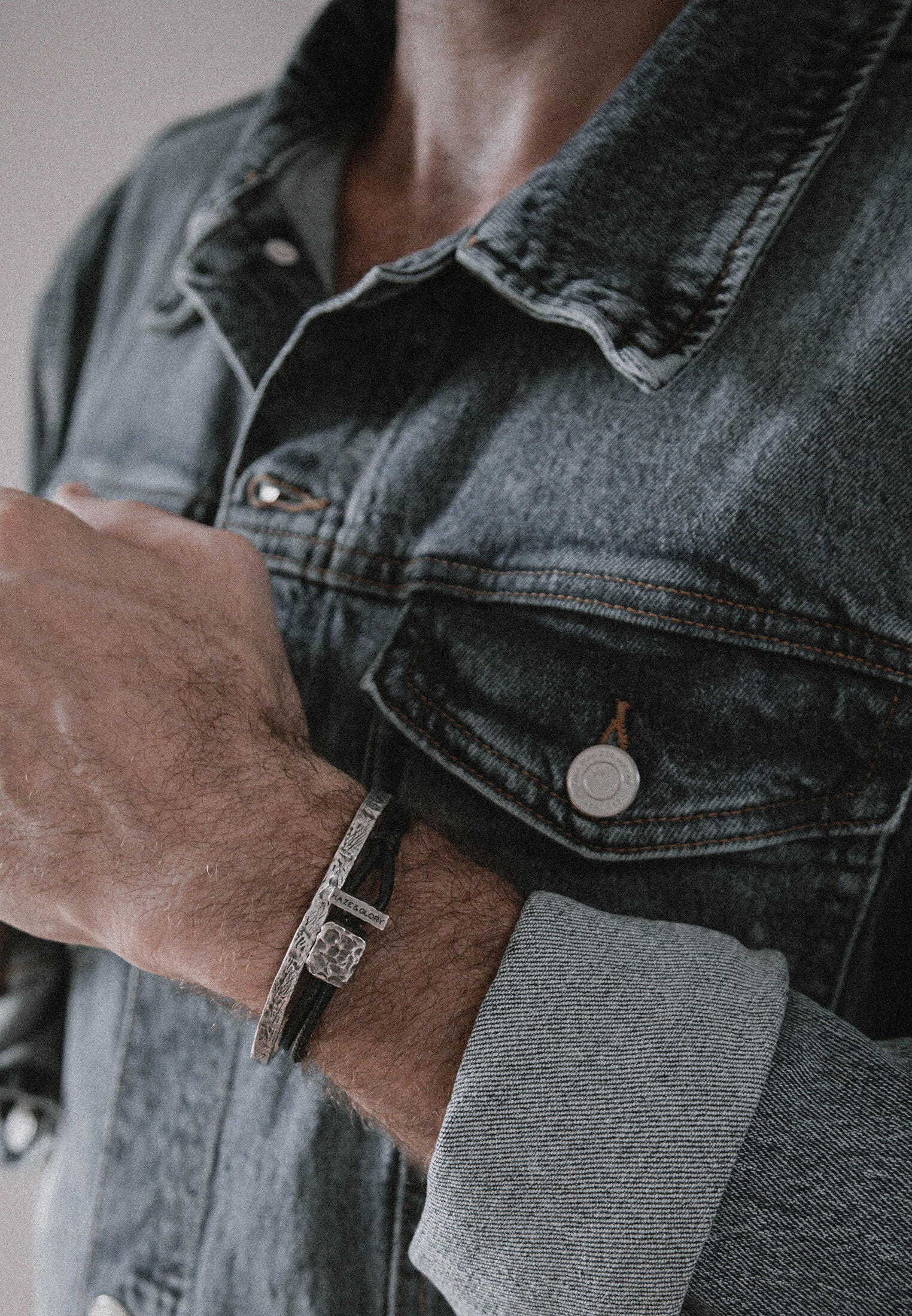 HAZE & GLORY Lederarmband »Armband Leder Vintage Look - Daily Dan 925 Sterling Silber«