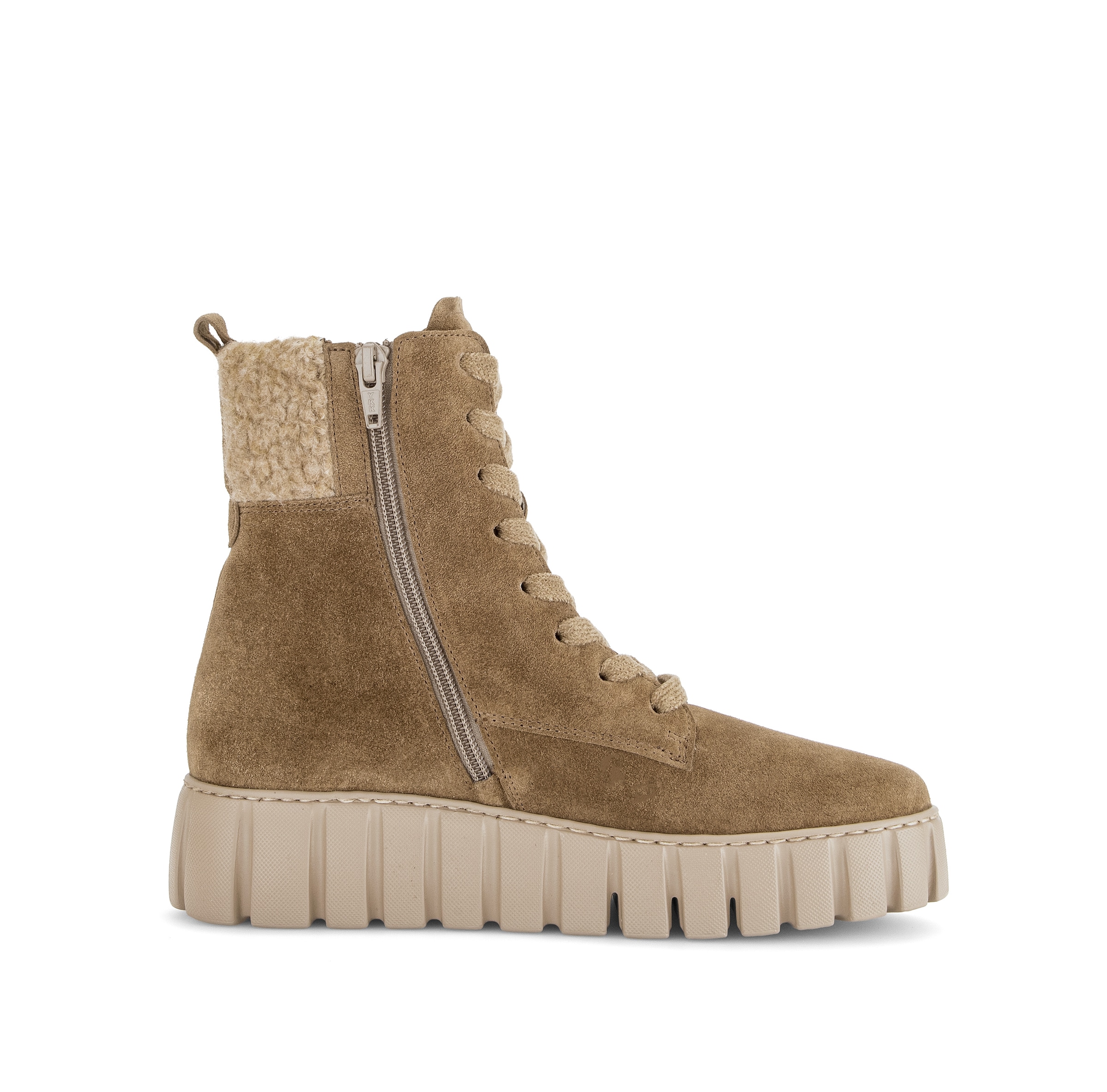 Gabor Schnürboots  Plateau, Herbstboots mit gepolstertem Schaftrand, G-Weite