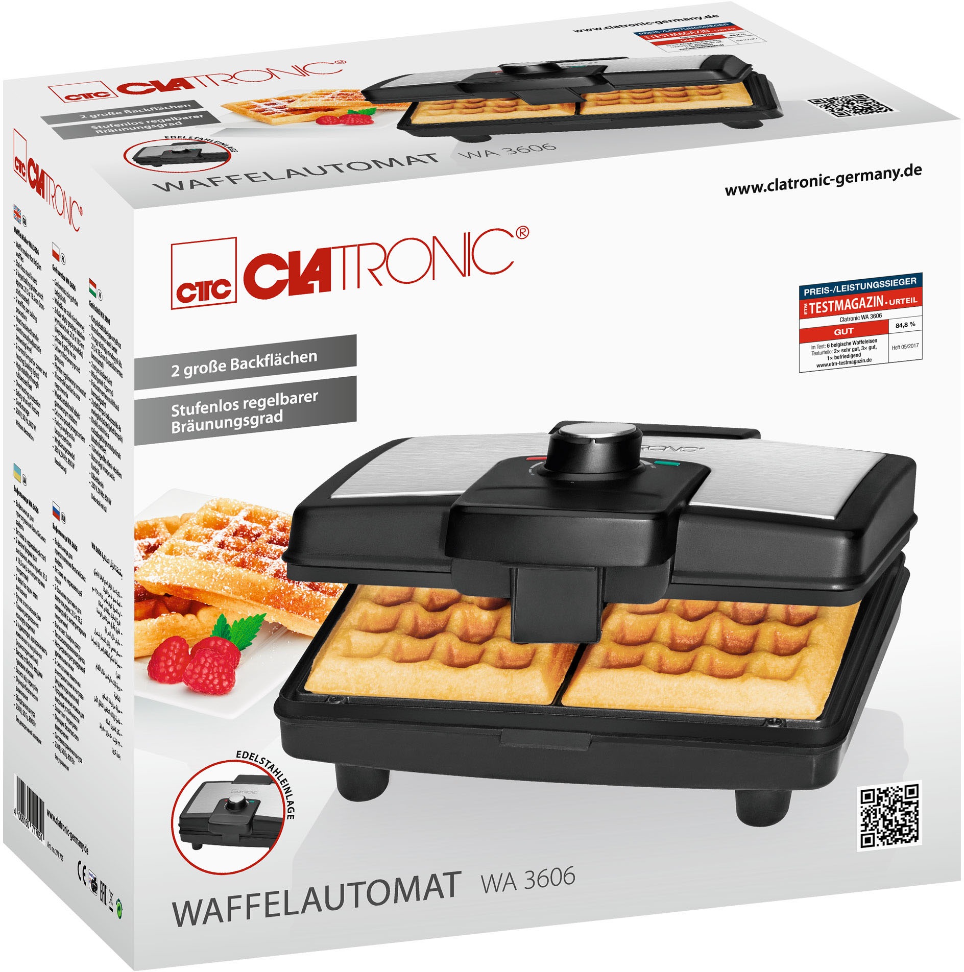 CLATRONIC Waffeleisen »WA 3606«, 800 W
