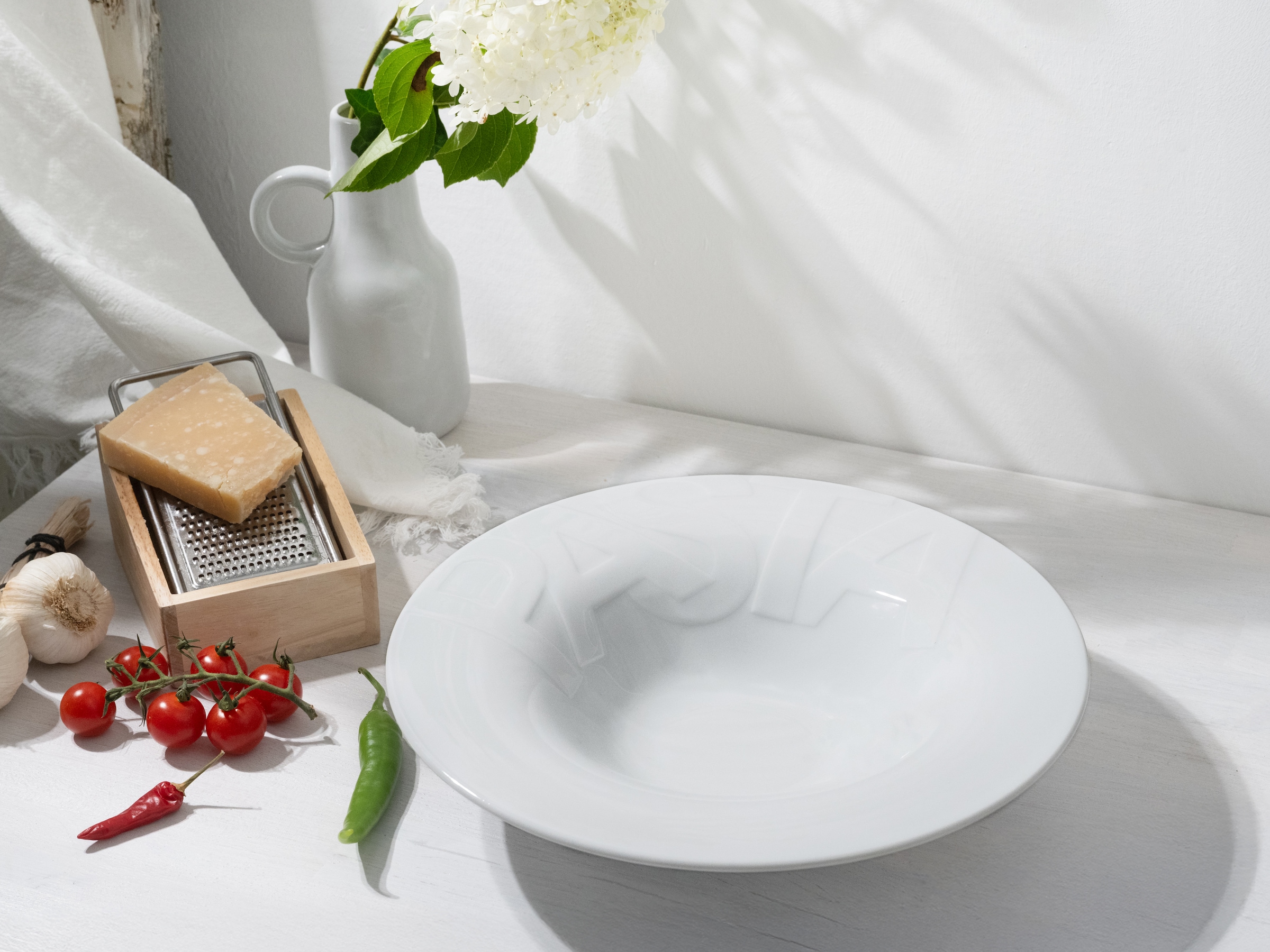 CreaTable Pastateller »Essteller«, (Set, 4 St.), Teller Set für 4 Personen, weiß, Porzellan