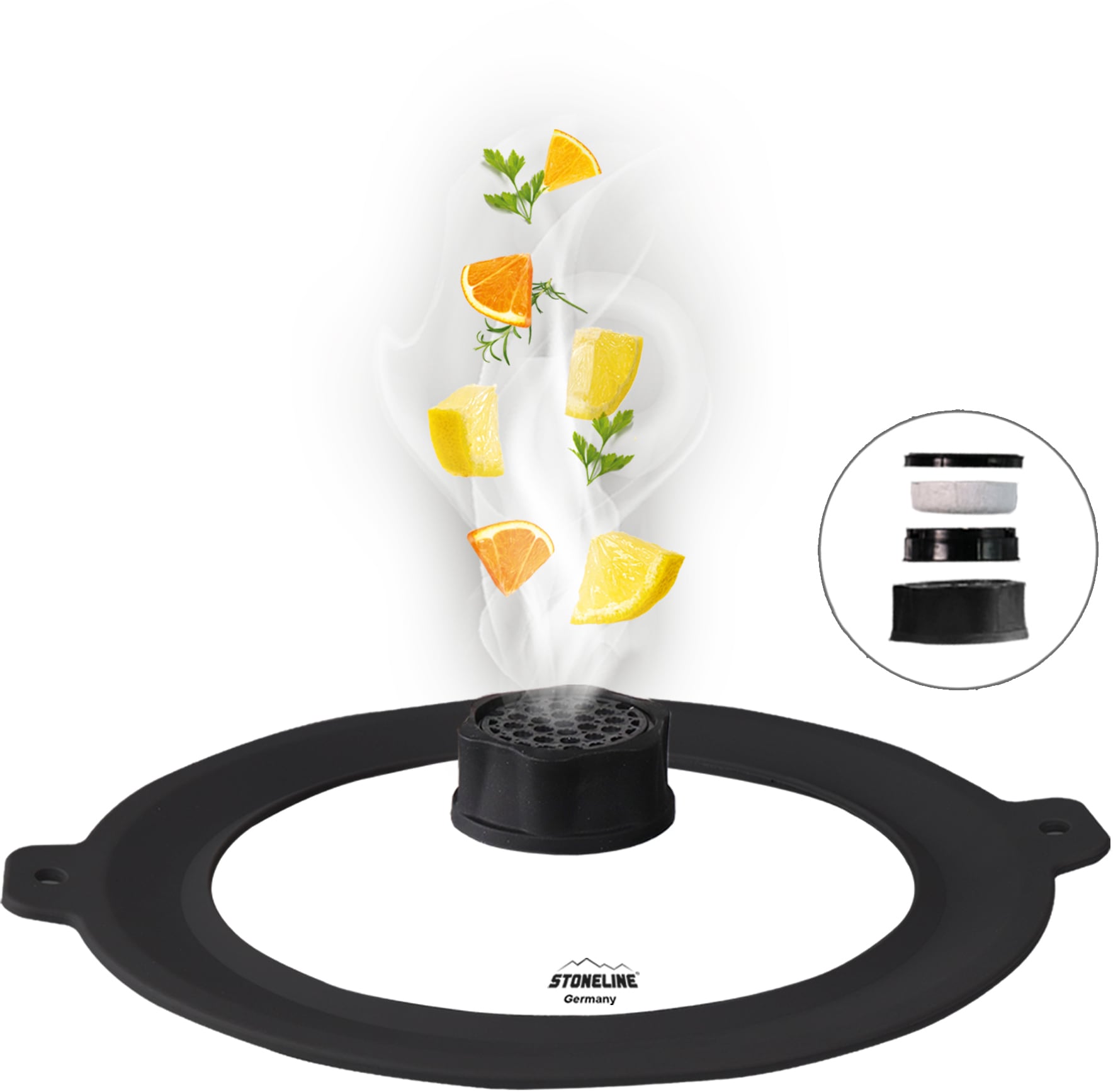 STONELINE Pfannen-Set »Smell Well«, Aluminium, (Set, 6 tlg., 1x Bratpfanne Ø 24 cm, 1x Bratpfanne Ø 28 cm, 1x Bratentopf Ø 24 cm), Induktion