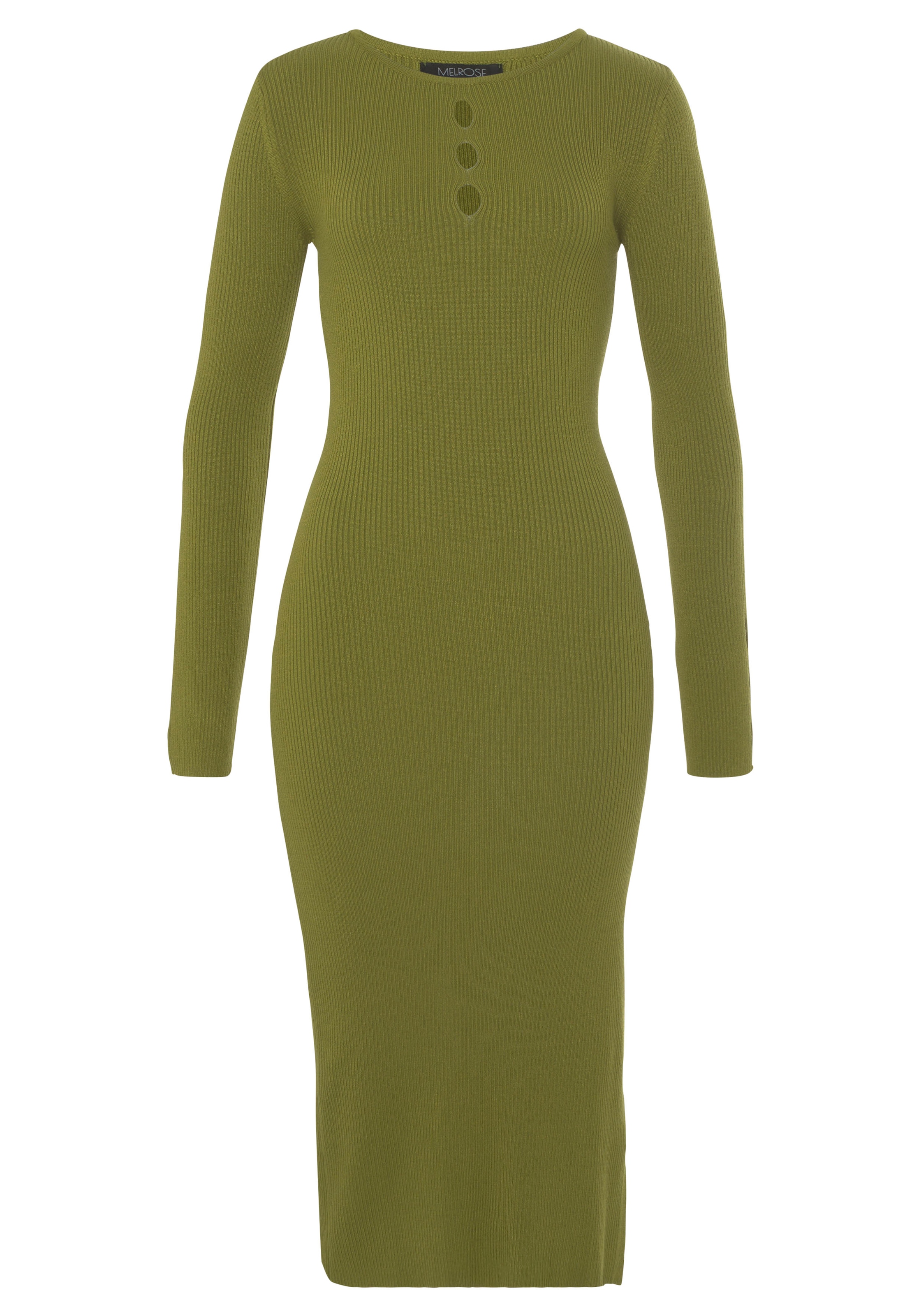 Melrose Strickkleid, wadenlang, elegant, aus Viskosemischung, Langarm