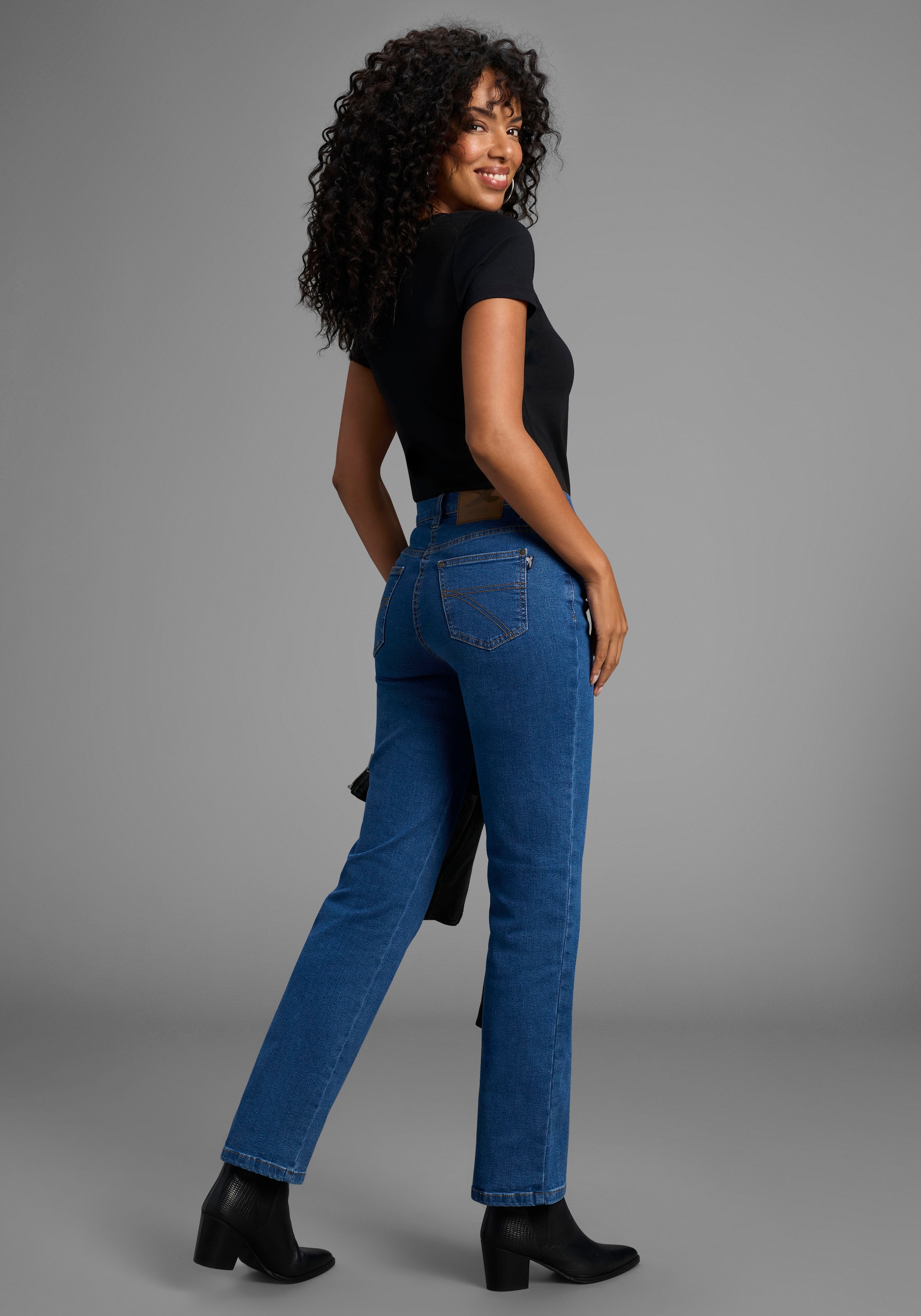 Arizona Gerade Jeans »Annett«, bequeme Passform, 5-Pocket-Style, hohe Taille