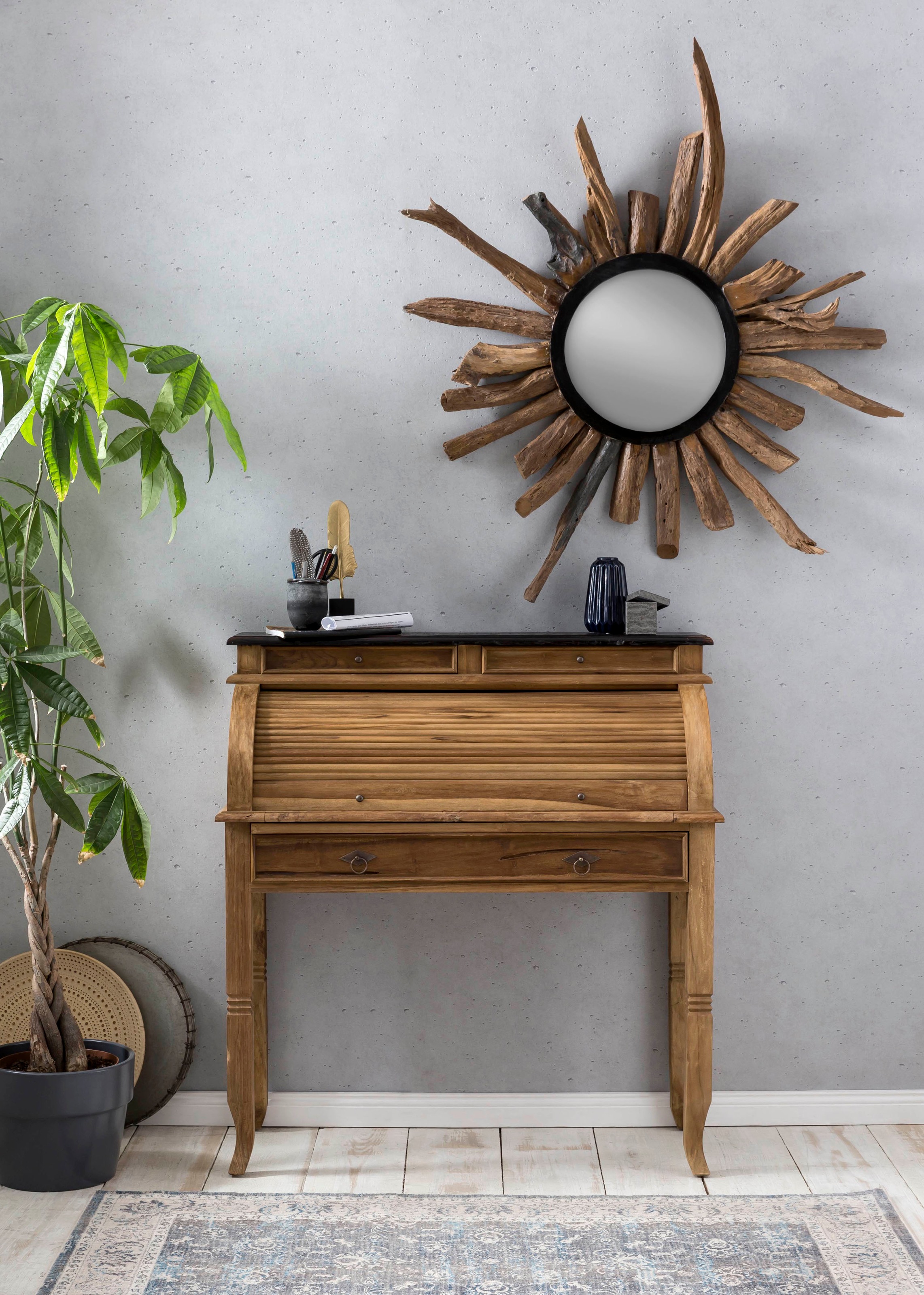 SIT Spiegel »Romanteaka«, aus recyceltem Altholz Teak, Shabby Chic, Vintage