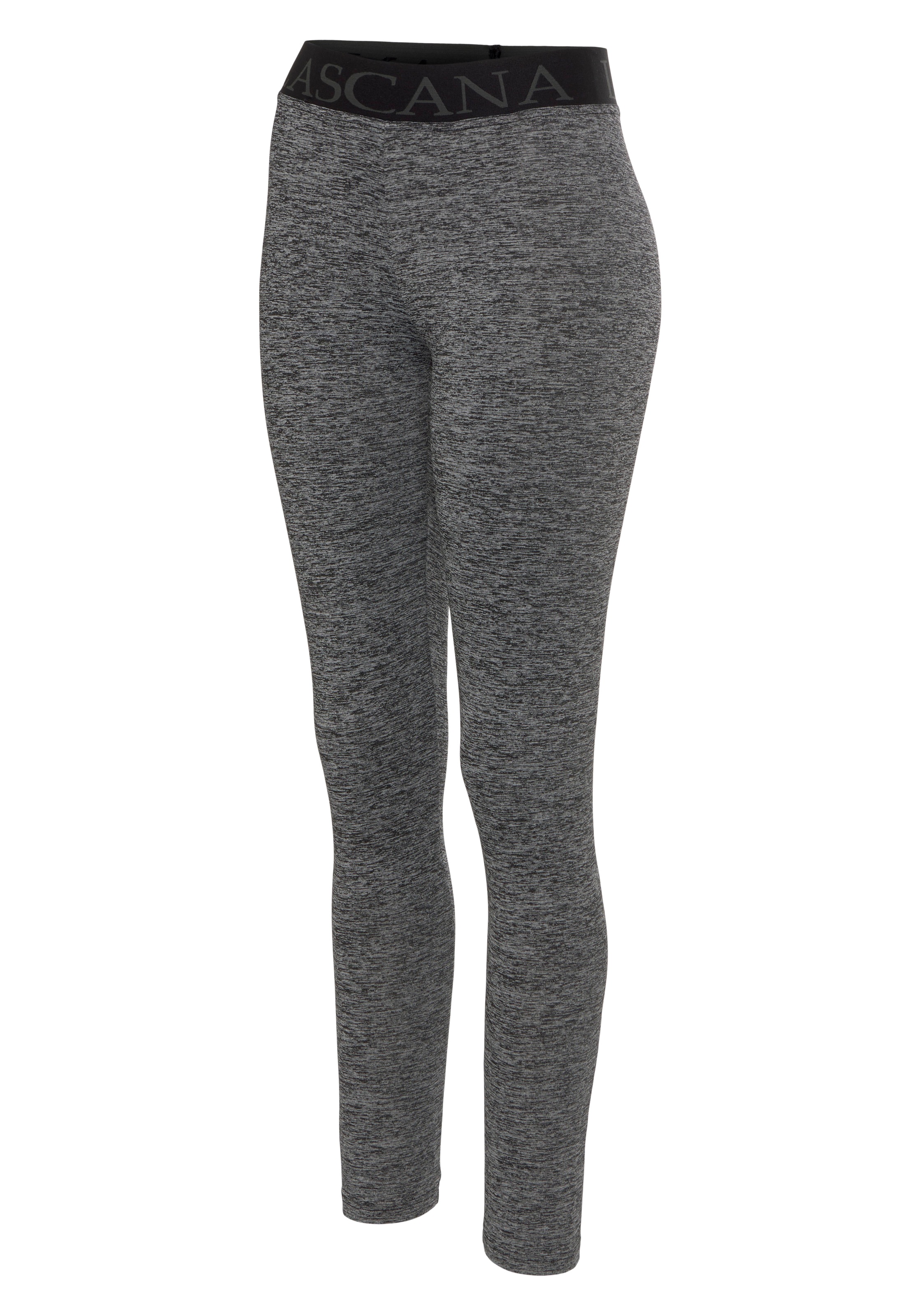 LASCANA ACTIVE Leggings, meliert, mit elastischem Bund und darin eingewebtem Schriftzug