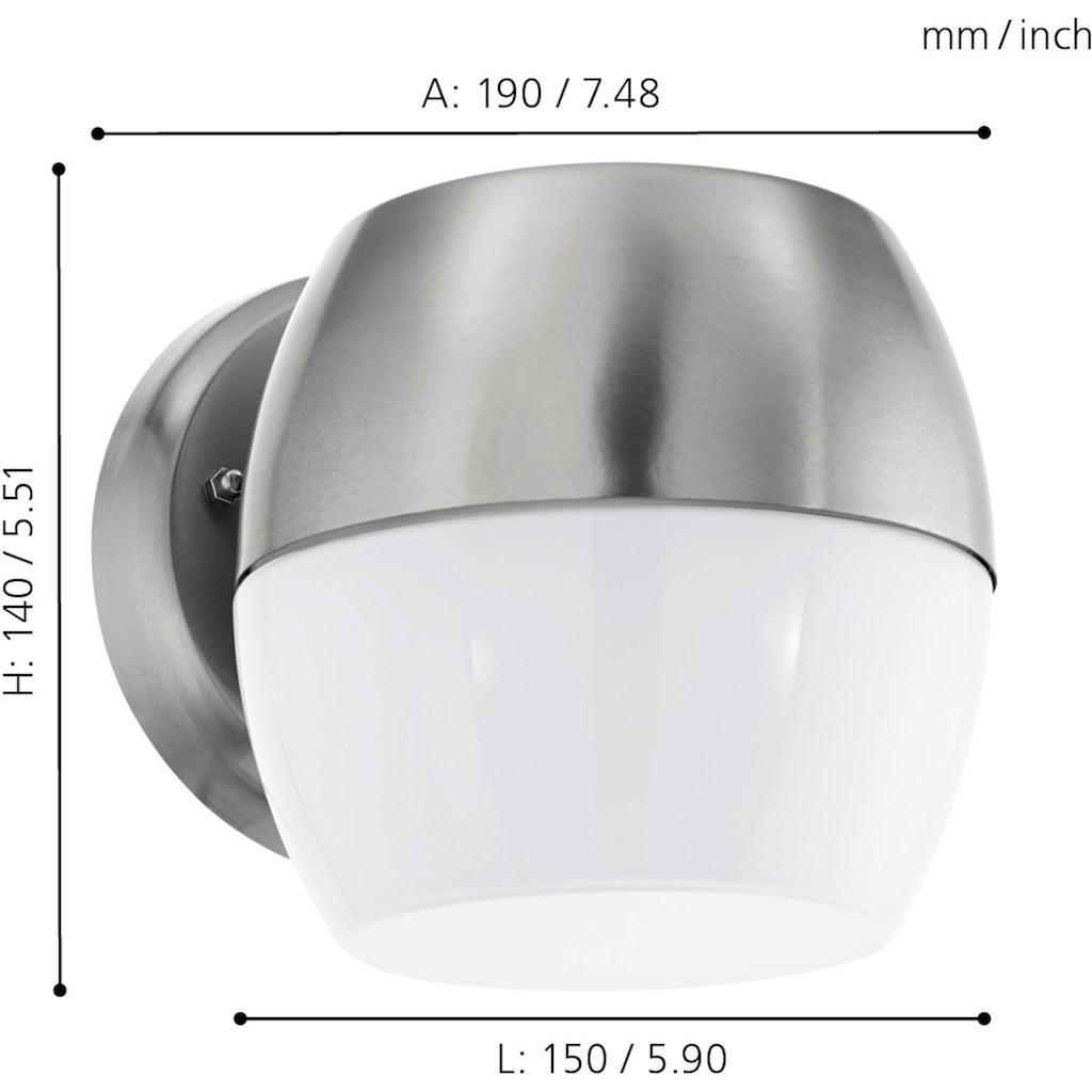 EGLO LED Außen-Wandleuchte »ONCALA«, 1 flammig-flammig, Eckmontage möglich, LED tauschbar