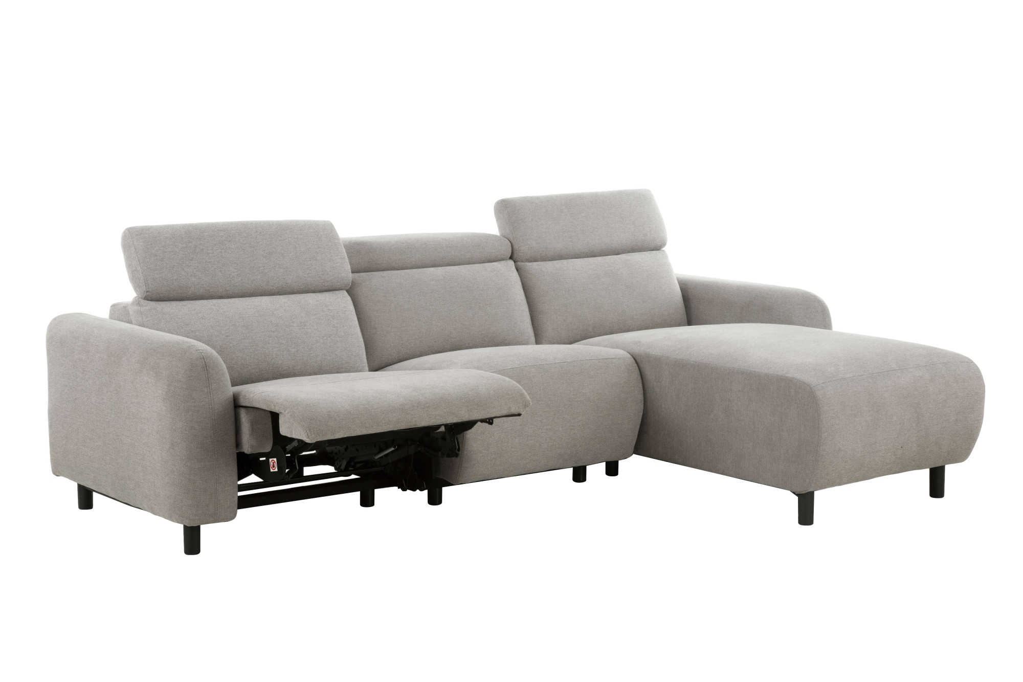 Home affaire Ecksofa »SKAANE Struktur, L-Form, 274 cm, manuelle u. elektrische Funktion,«, rundes Design, Kopfteilverstellung, Federkernpolsterung