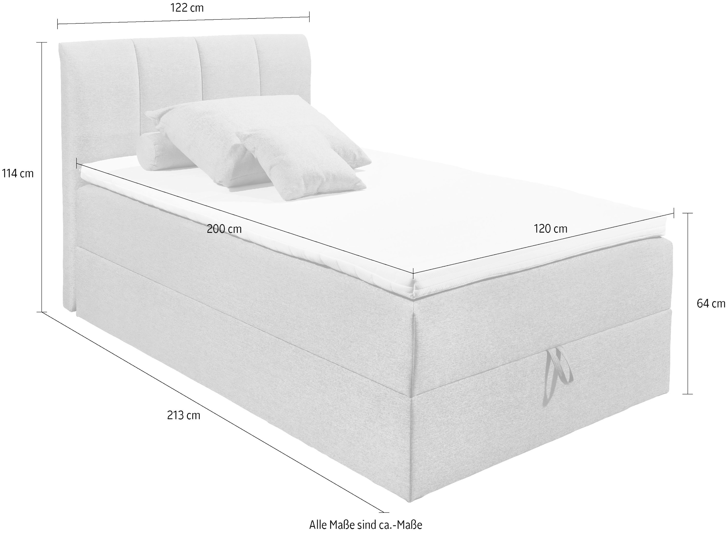 ED EXCITING DESIGN Boxbett »"Granada"  inkl. Bettkasten und Topper« erhältlich in den Größen 120x200cm & 180x200cm