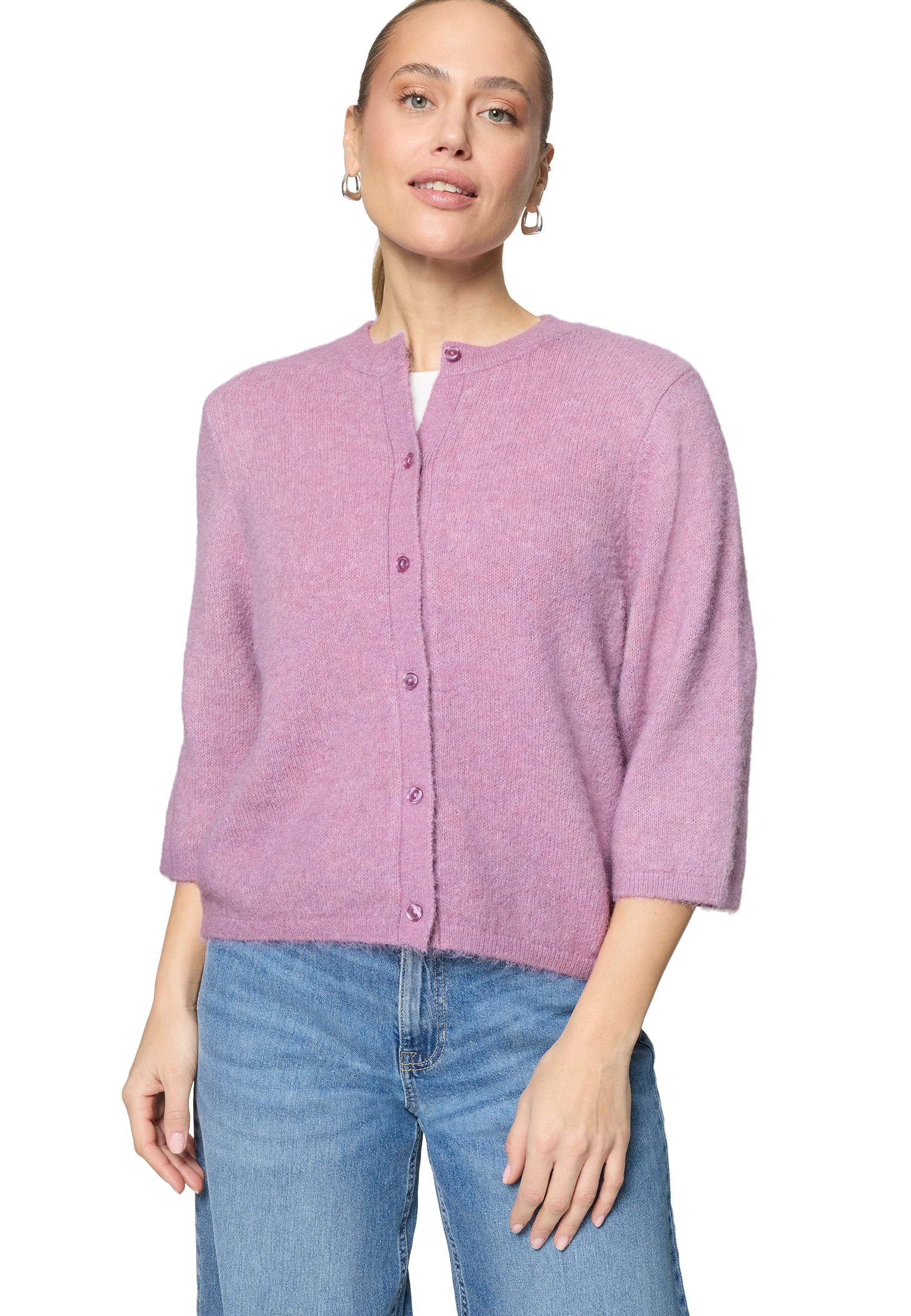 Zero Strickjacke »Strickjacke 3/4 Arm und Knöpfe«