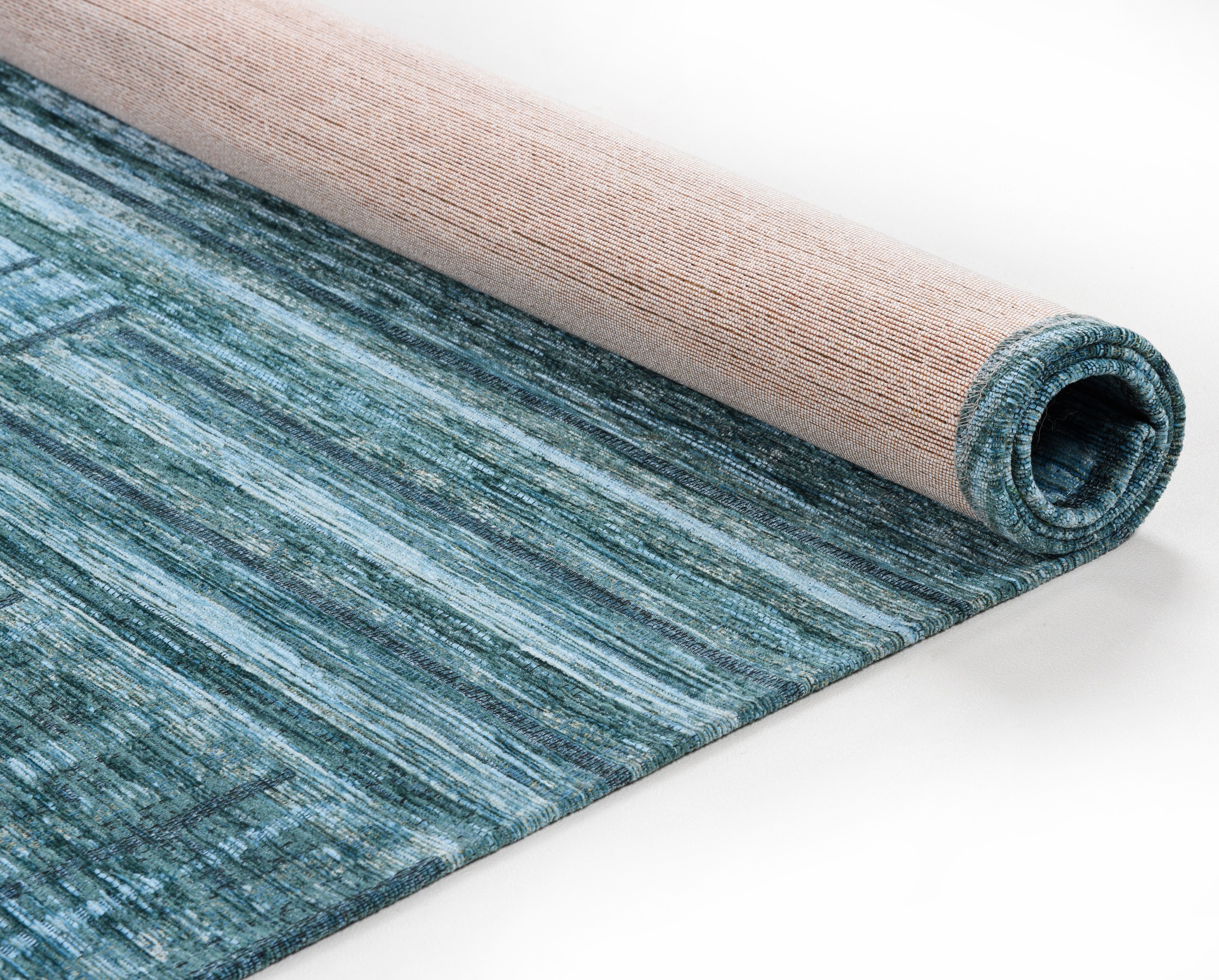 TOM TAILOR HOME Teppich »Stripy Pat«, rechteckig, 5 mm Höhe, Flachgewebe, modernes Patchworkdesign, gestreift, Chenille, Wohnzimmer