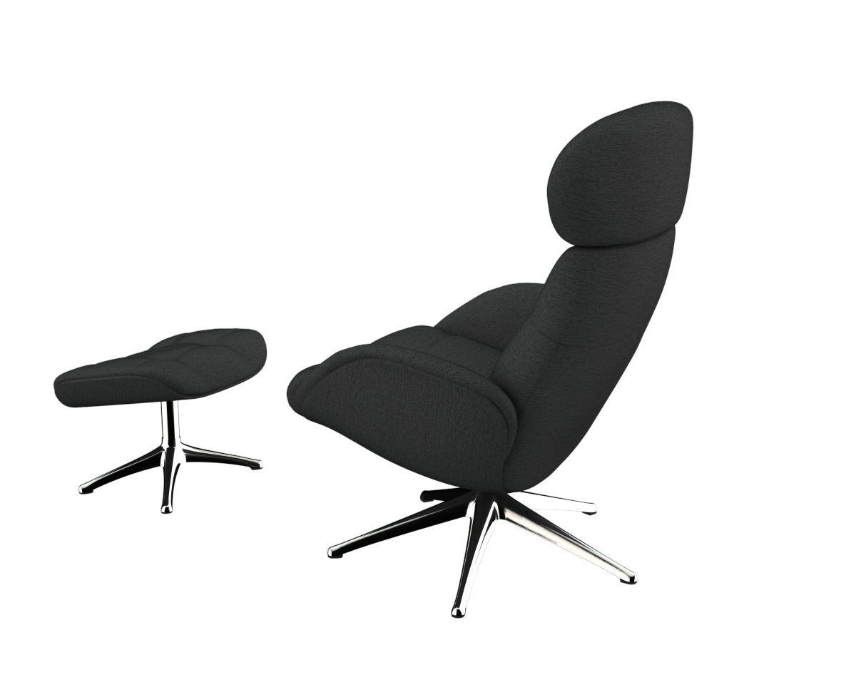 FLEXLUX Relaxsessel »Chester, Funktionssessel, Premium Komfort, Scandi, Drehbar«, Premium Komfort, Rücken- und Kopfteilverstellung, Drehbar, Fuß Schwarz