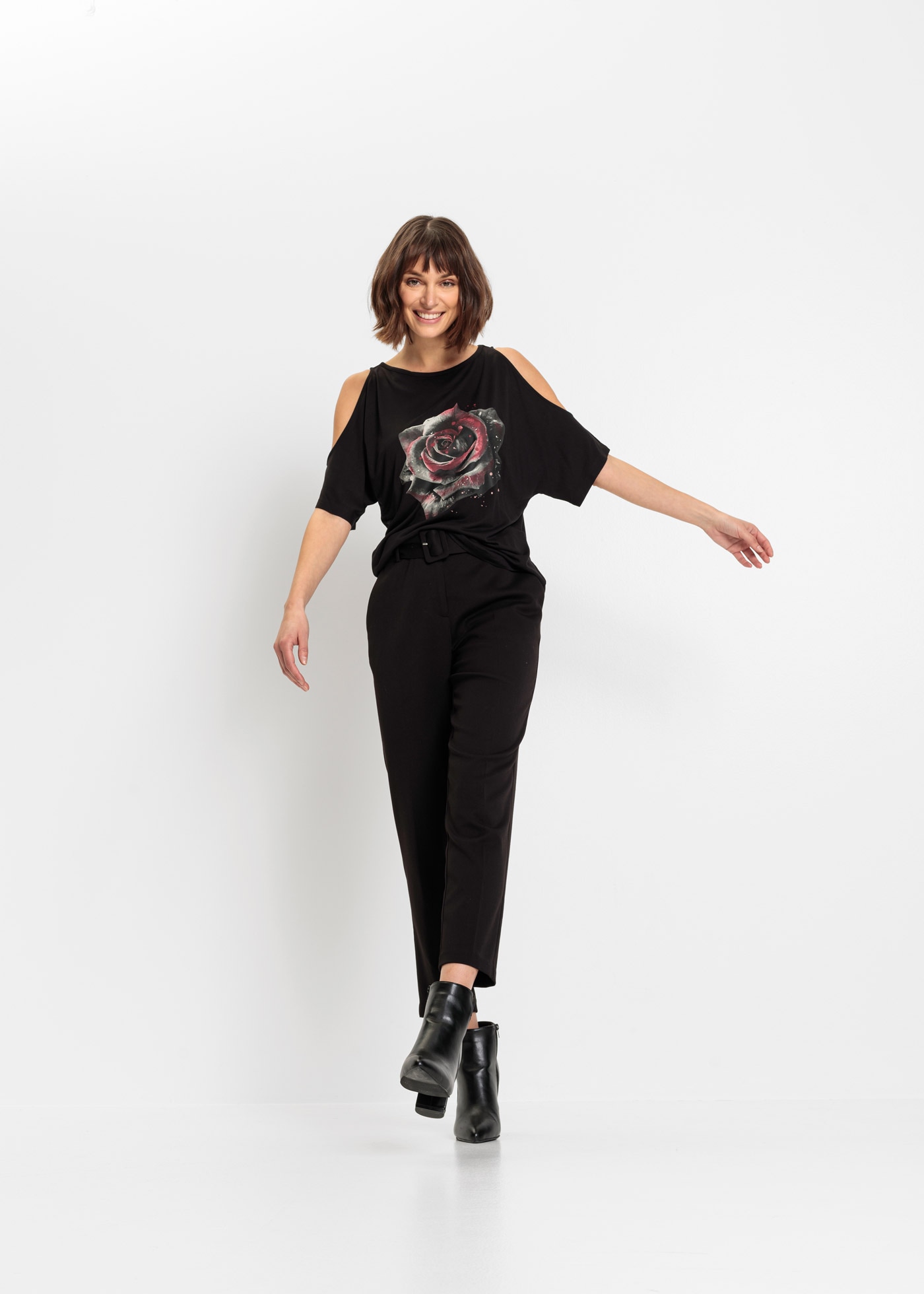 bonprix T-Shirt »Cold-Shoulder-Shirt aus Viskose« Cold-Shoulder-Shirt aus Viskose