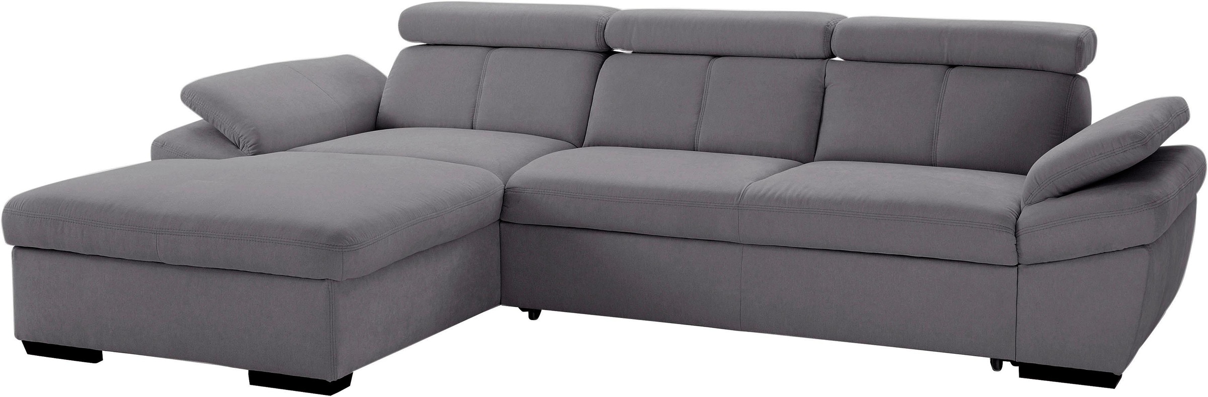 exxpo - sofa fashion Ecksofa »Salerno, inkl. Arm-& Kopfteilverstellung, bequem, Breite 280cm, L-Form« wahlweise mit Bettfunktion und Bettkasten, tolle Detailverarbeitung
