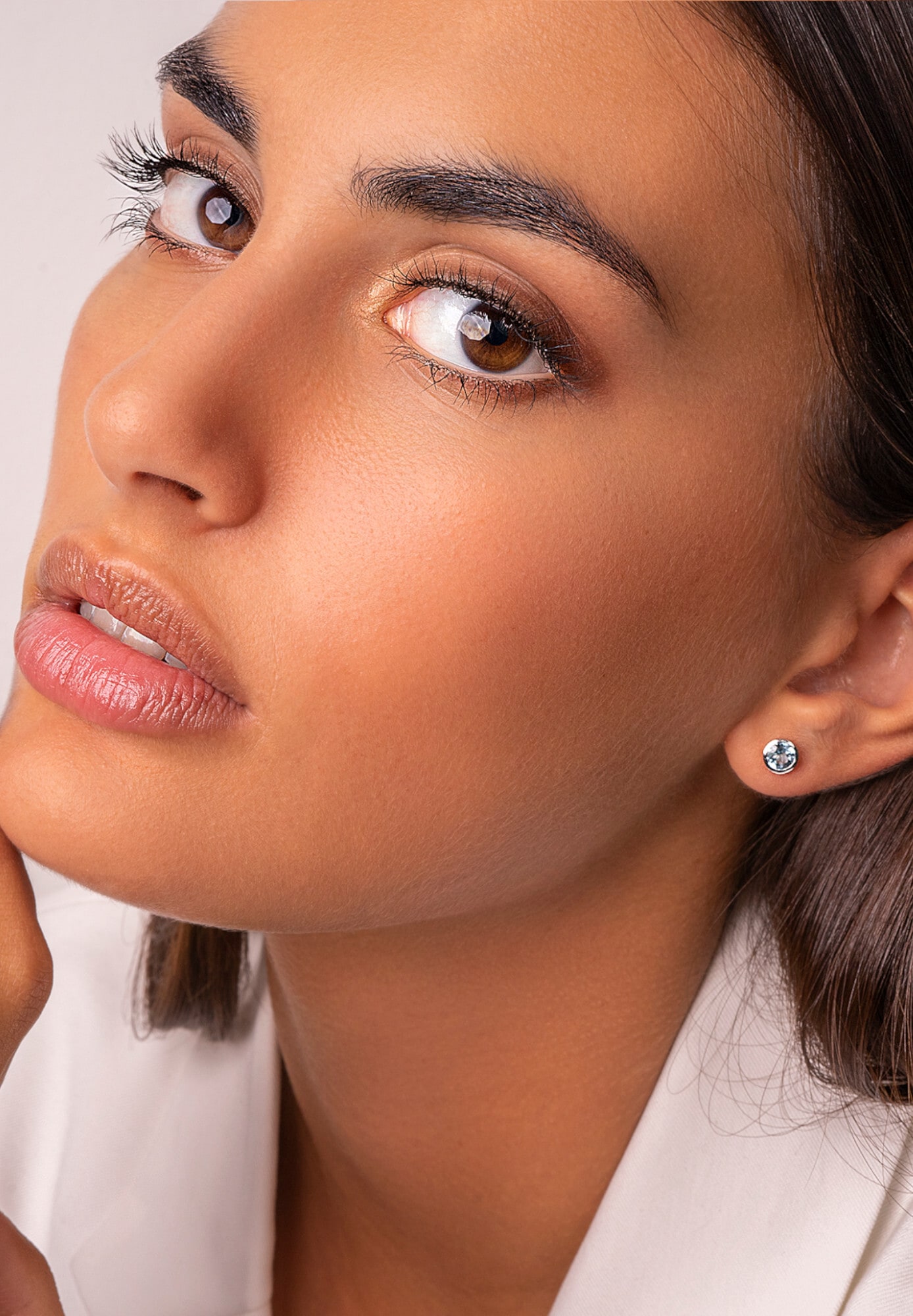 ONE ELEMENT Paar Ohrstecker »Blau Topas Zarge Ohrringe   Ohrstecker aus 333 Weißgold«