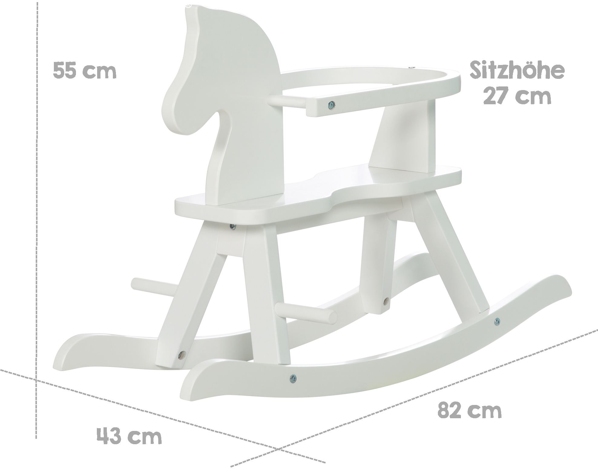 roba® Schaukelpferd »weiß«, aus Holz