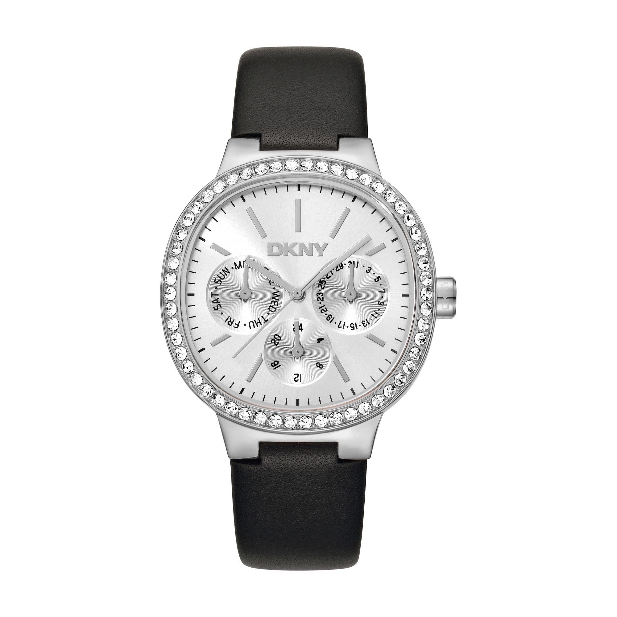 DKNY Quarzuhr »Evening« Armbanduhr, Damenuhr, Lederarmband, analog, Tag