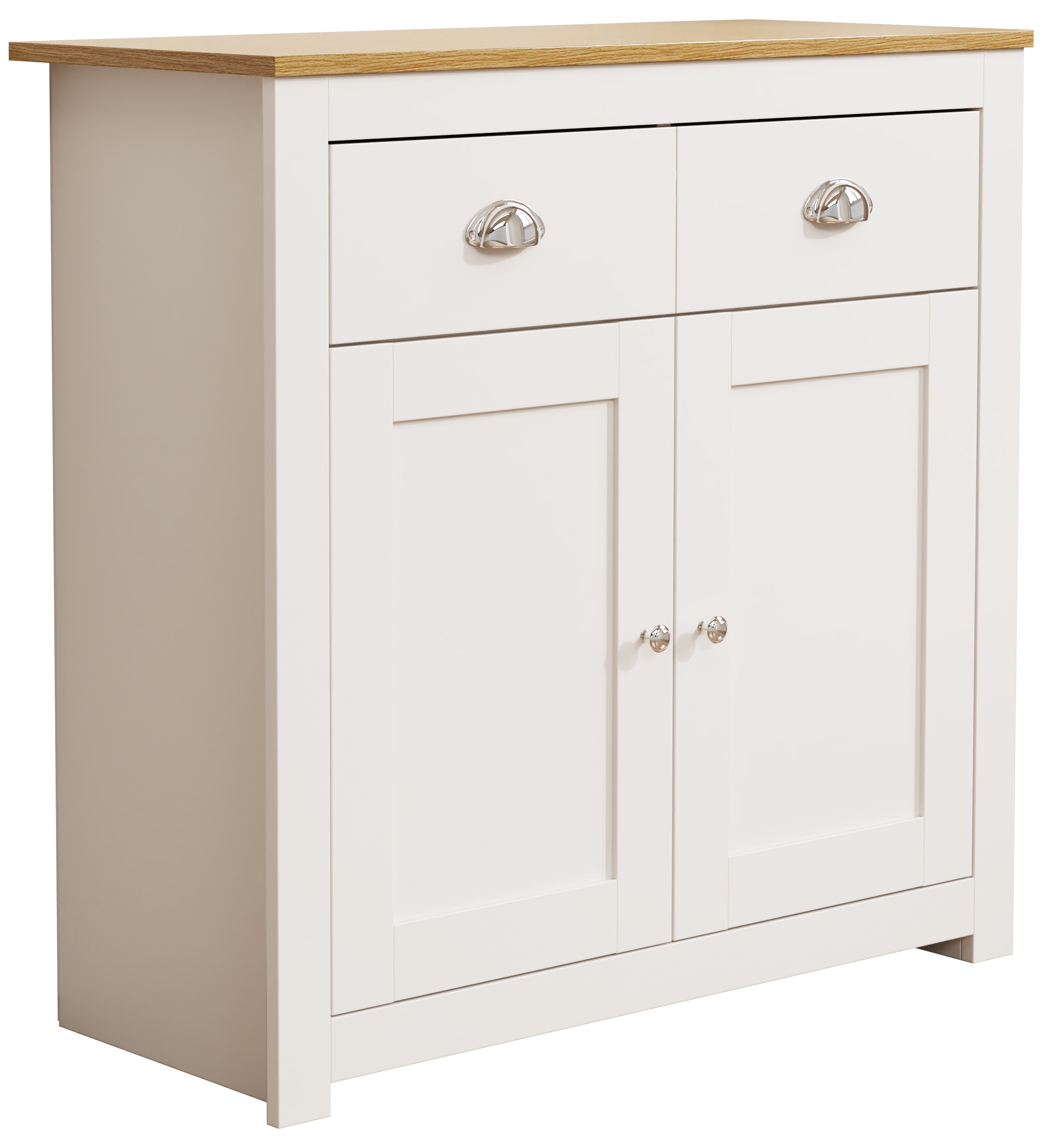 VCM Kommode »VCM Holz Kommode | Sideboard mit Drehtüren und Schubladen | Maße ca. H. 81 x B. 82 x T. 35 cm - Balusa L«, (VCM Balusa)