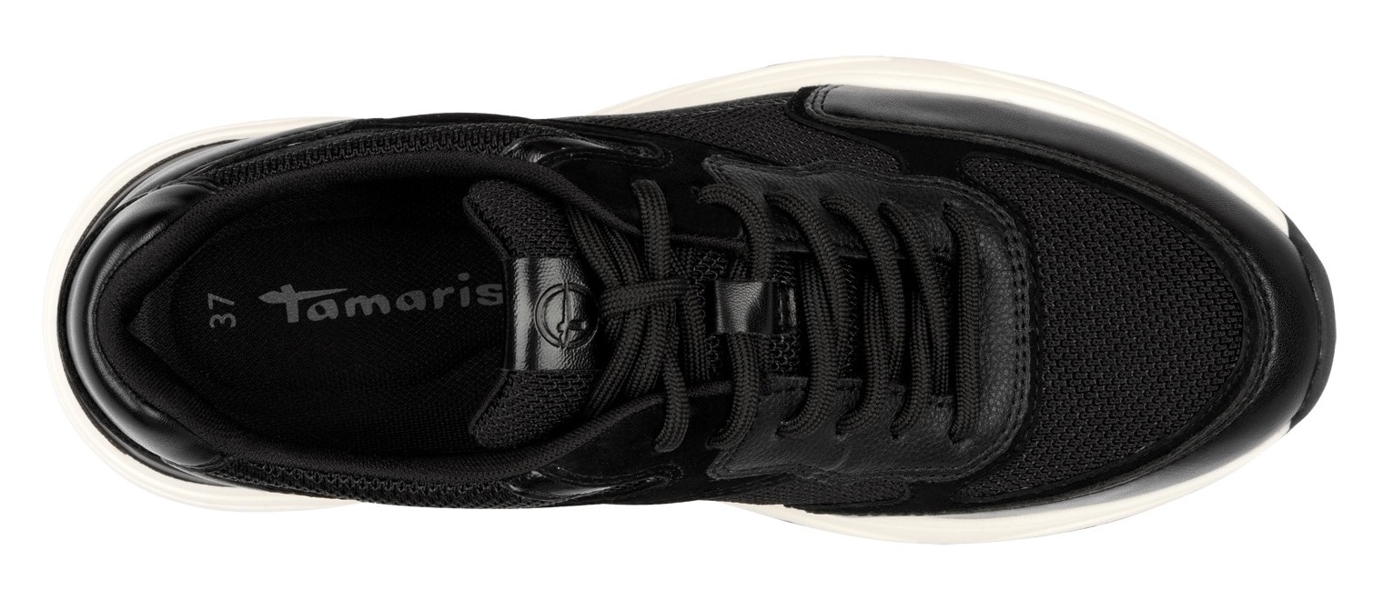 Tamaris Plateausneaker, Freizeitschuh, Halbschuh, Schnürschuh mit gepolstertem Schaftrand