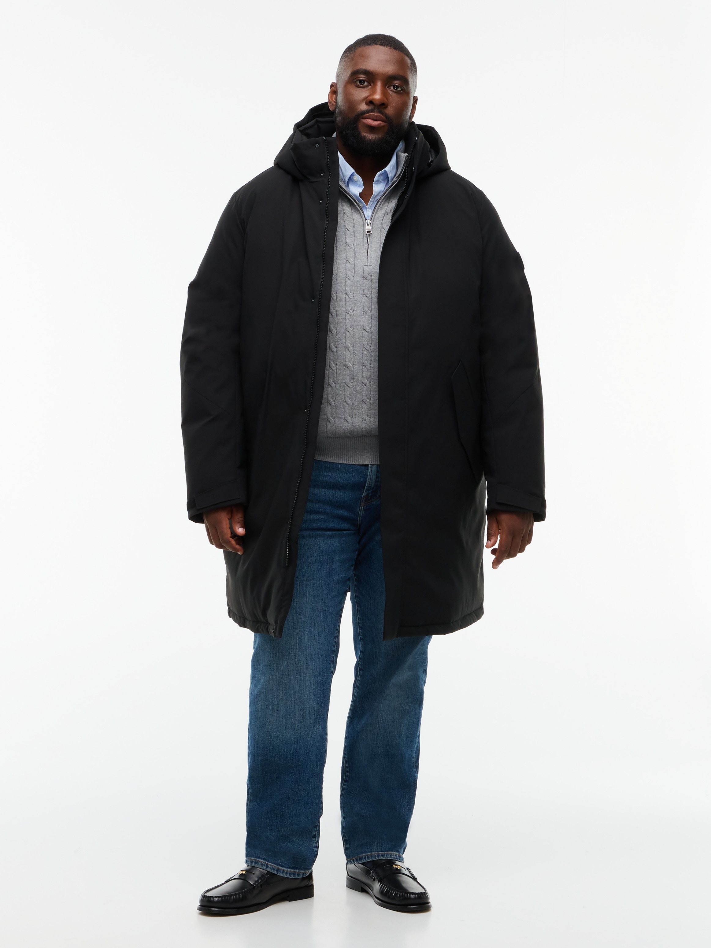 Tommy Hilfiger Big & Tall Funktionsmantel »HOODED PARKA« Große Größen Tech Winterparka Jacke Wasserabweisend abnehmbare Kapuze