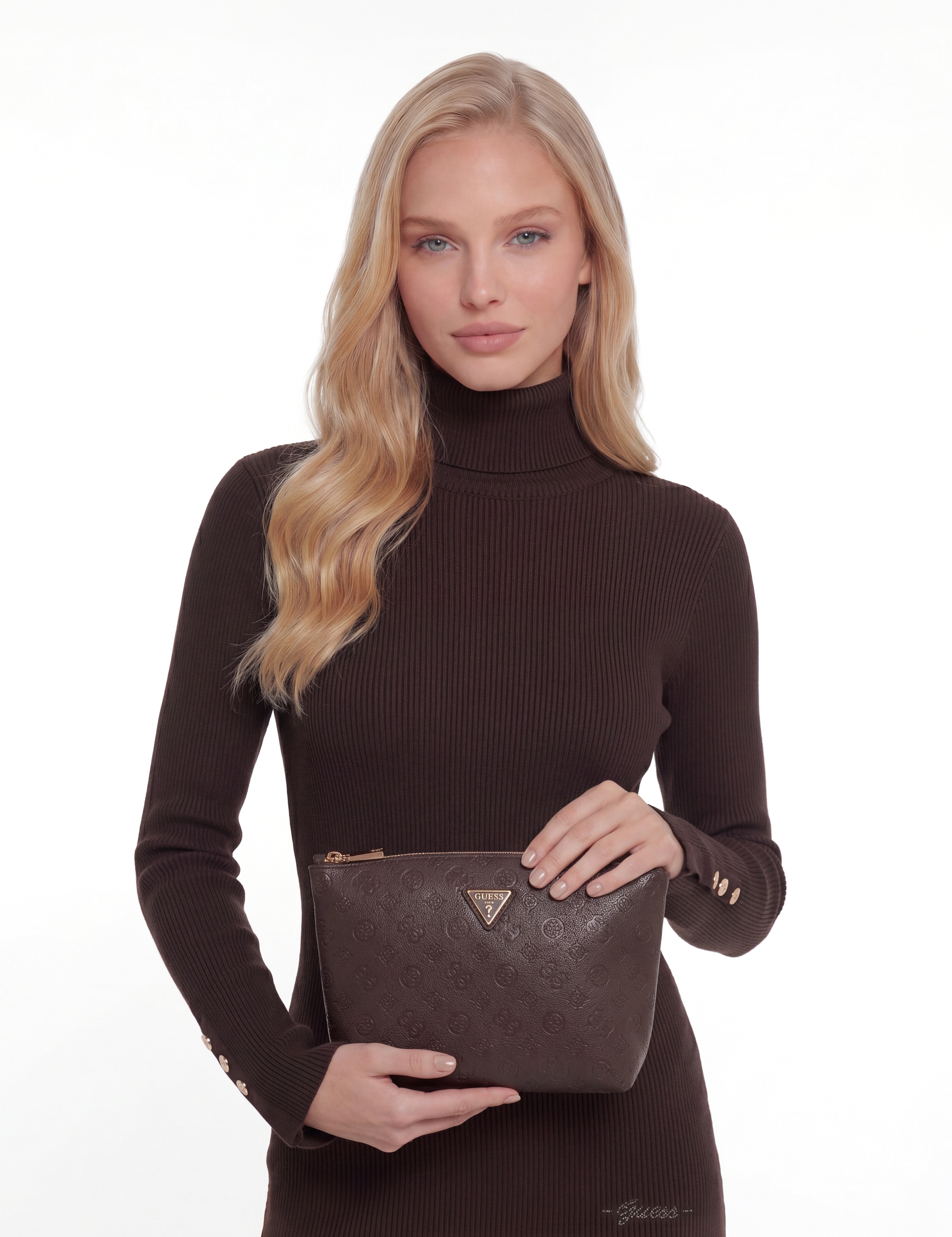 Guess Kosmetiktasche »LENWOOD TOP ZIP COSMETIC« Waschbeutel, Wash Bag, Kosmetiktasche mit Reißverschluss