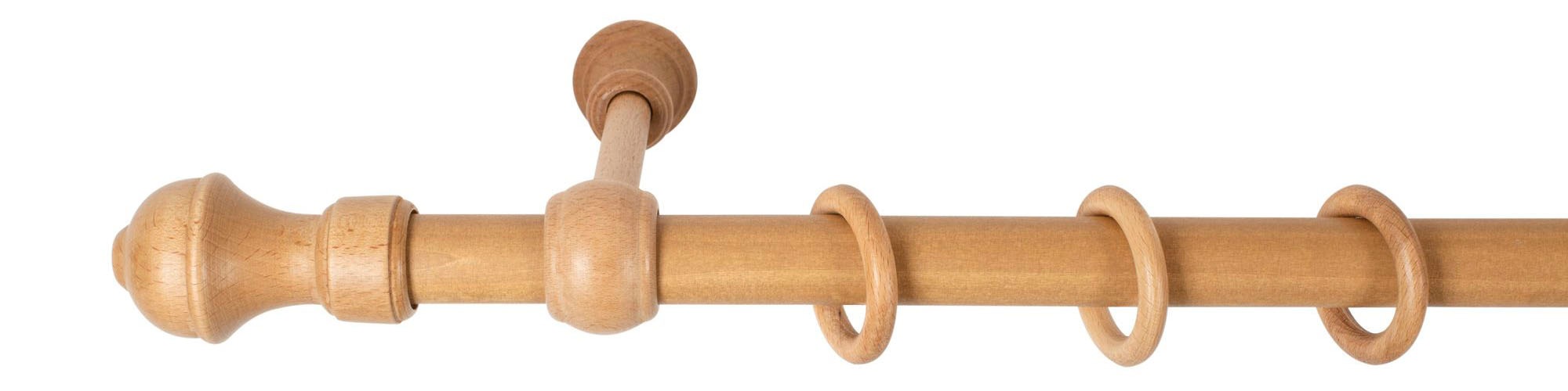 SN DECO GROUP Gardinenstange »Ares« 1 läufig-läufig Fixmaß 28 mm, Holz, verschiedene Längen und Farben, Komplettset