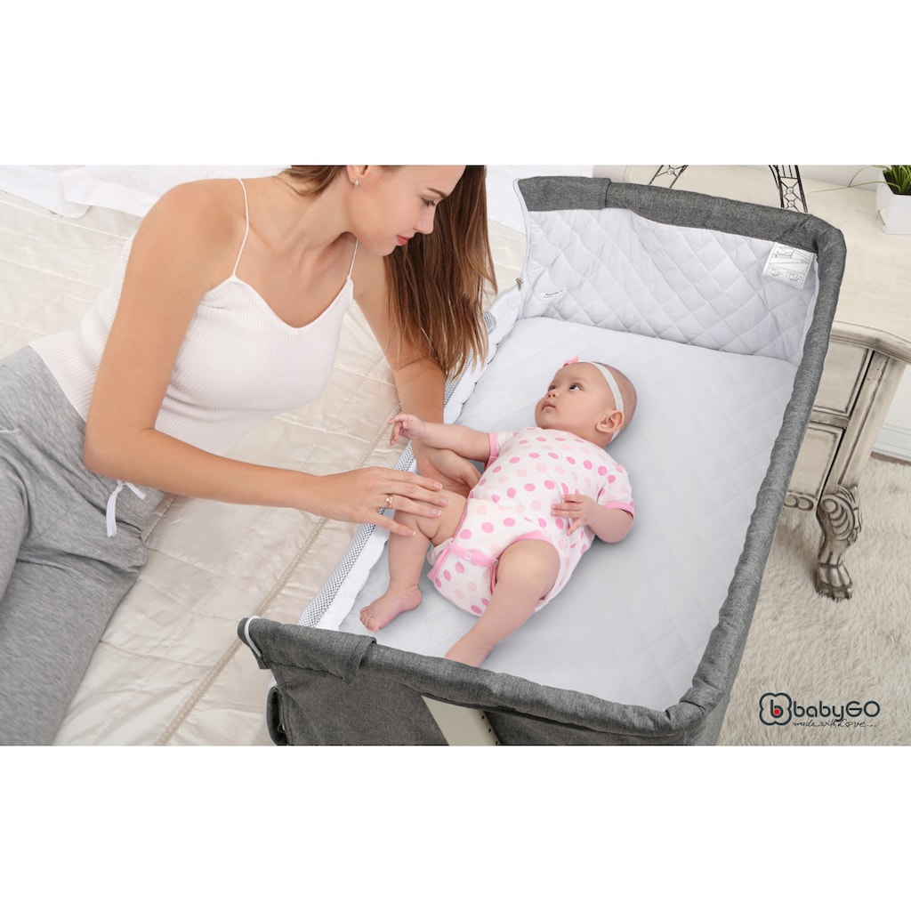 BabyGo Beistellbett »Together, dark grey«, faltbar