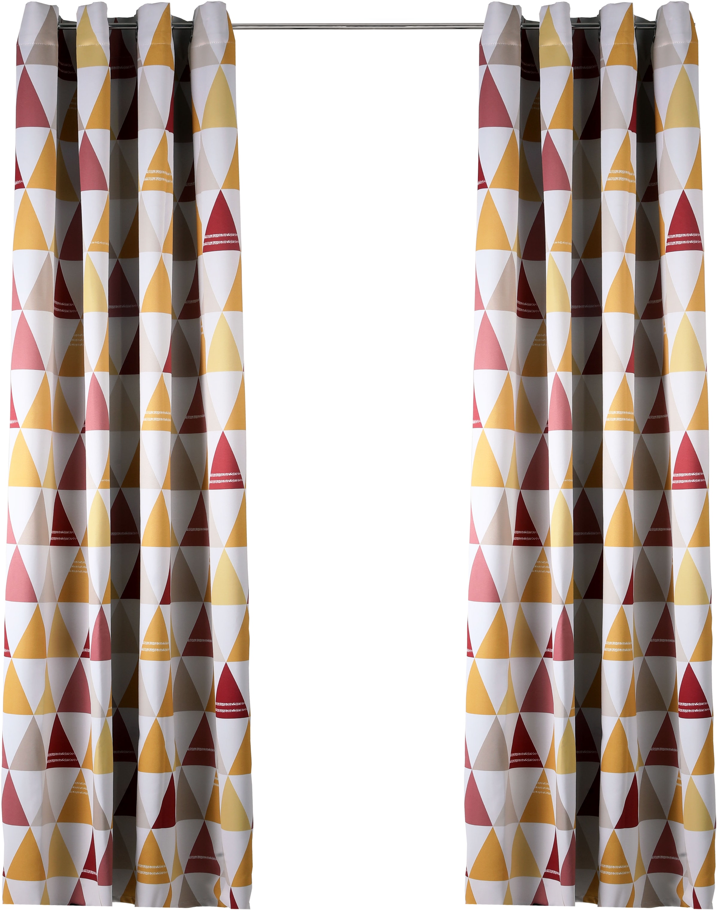 Lüttenhütt Verdunkelungsvorhang »Dreieck«, (1 St.), einseitig mit Dreiecken bedruckte Kindergardine, blickdicht