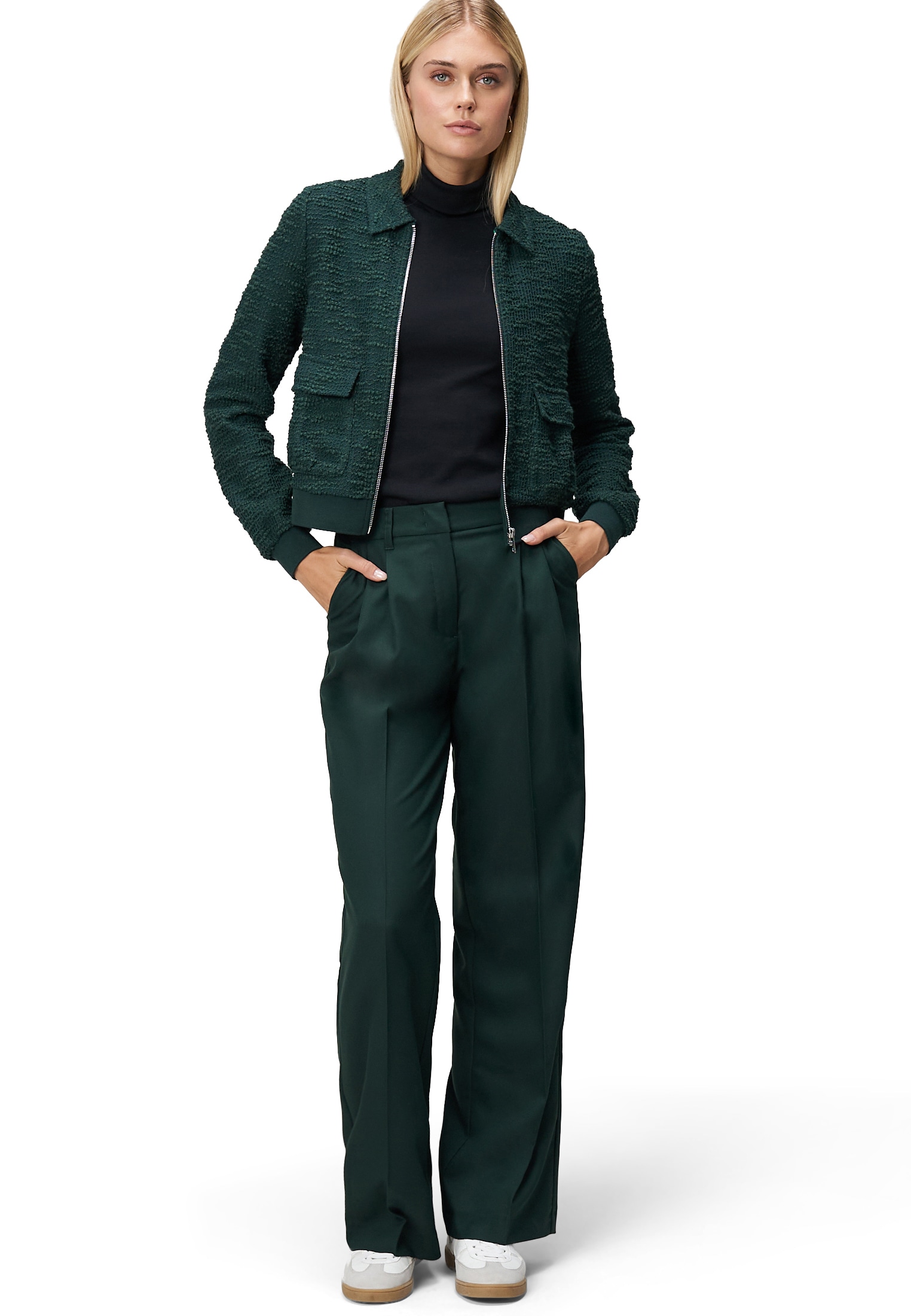 Zero Jackenblazer »Bouclè -Jacke mit Reißverschluss«