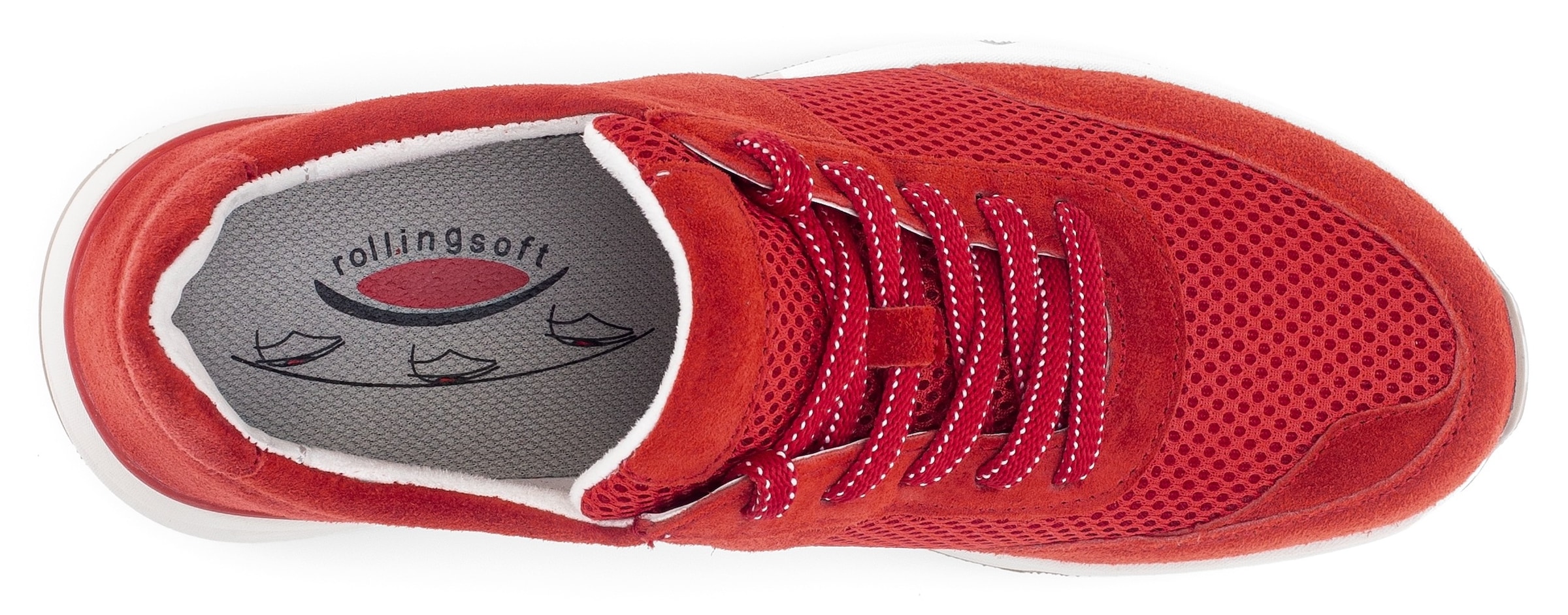 Gabor Rollingsoft Keilsneaker, Freizeitschuh, Halbschuh, Schnürschuh, Logoschriftzug an der Ferse