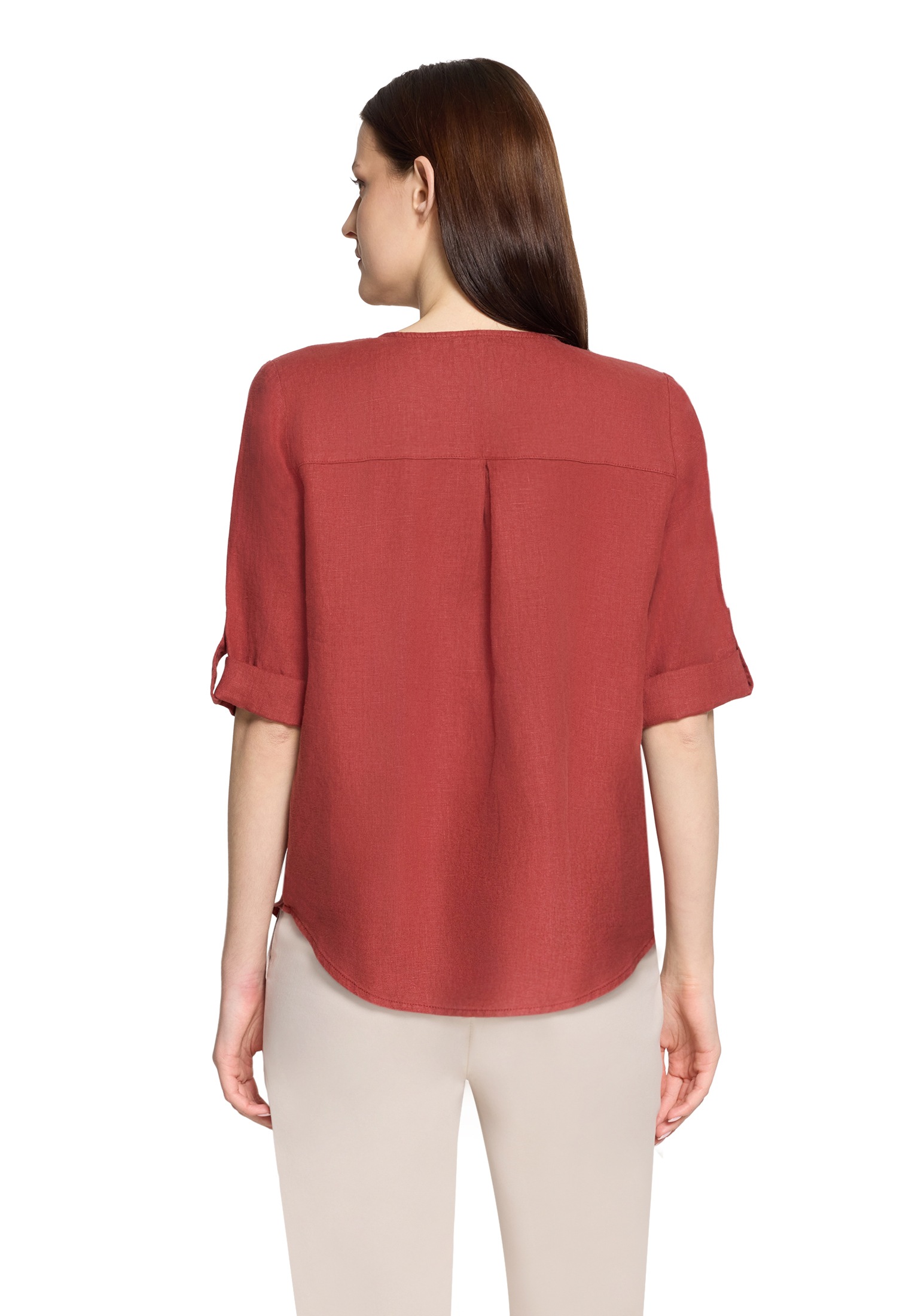 Cartoon Klassische Bluse »Leinenbluse mit V-Ausschnitt«