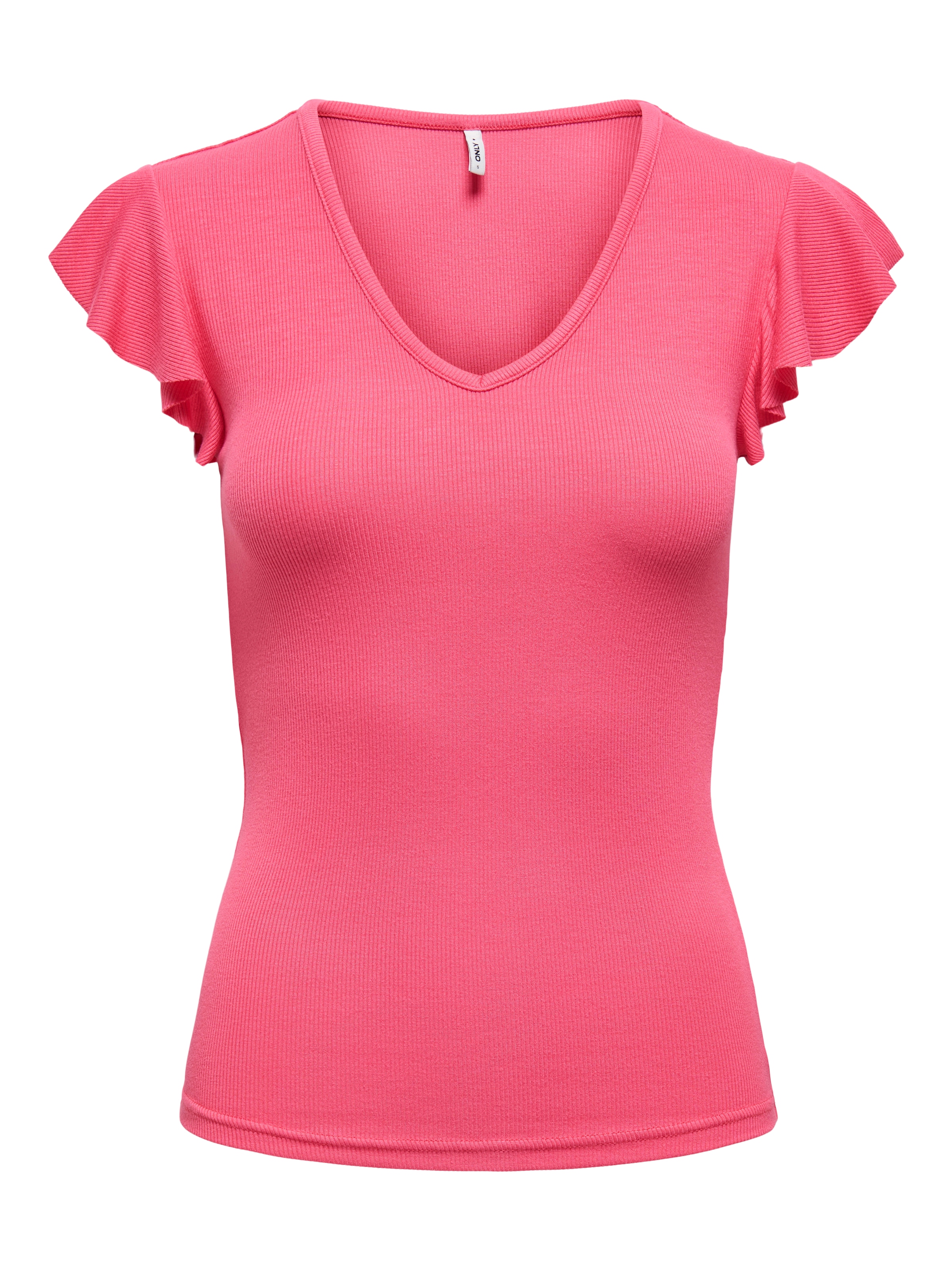 ONLY V-Shirt »ONLBELIA – V-Ausschnitt für femininen Sommerkomfort«, regular fit, Single Jersey, Viskosemischung, V-Ausschnitt, unifarben