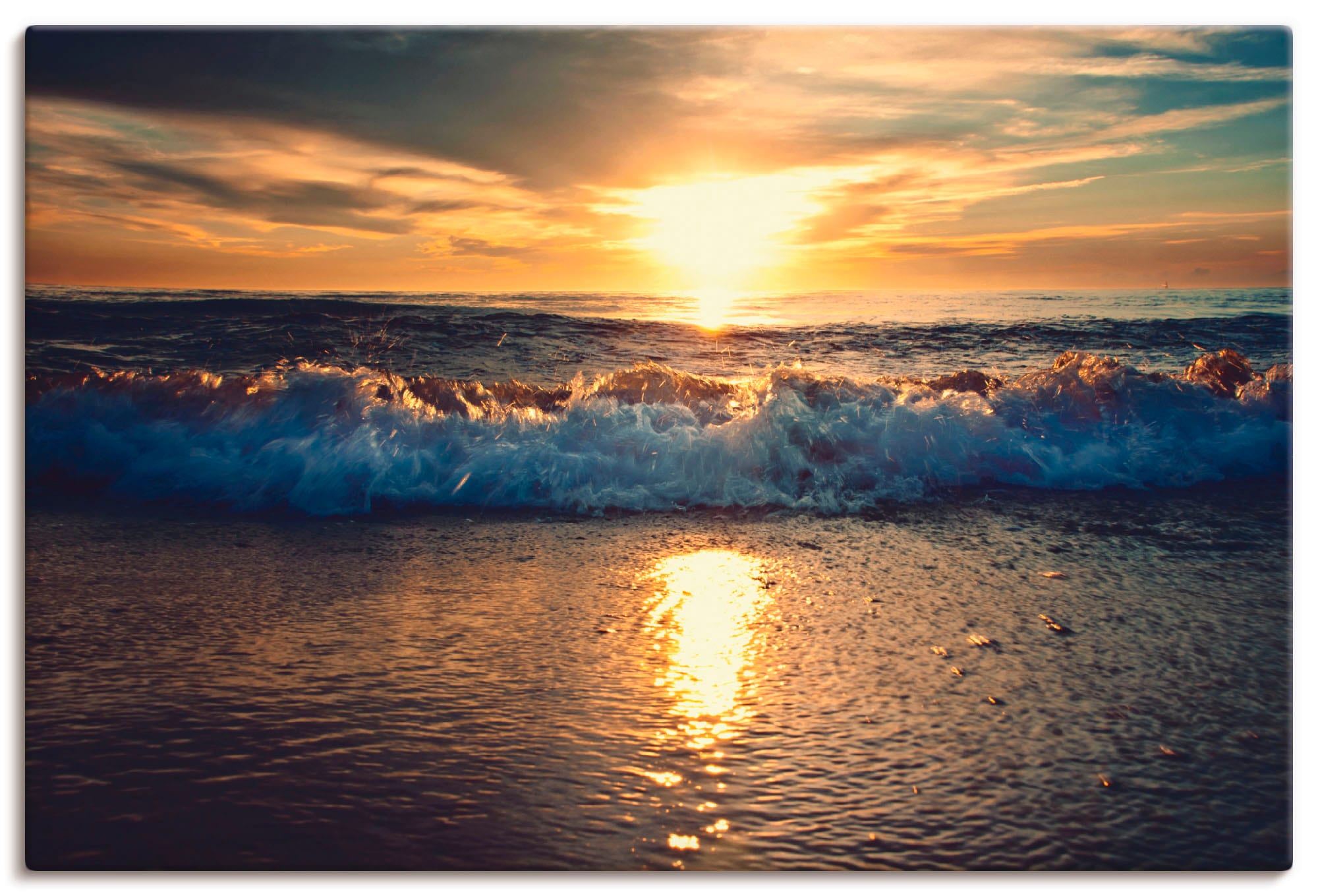 Artland Wandbild »Sonnenuntergang am Meer«, Gewässer, (1 St.), als Alubild, Outdoorbild, Leinwandbild in verschied. Größen