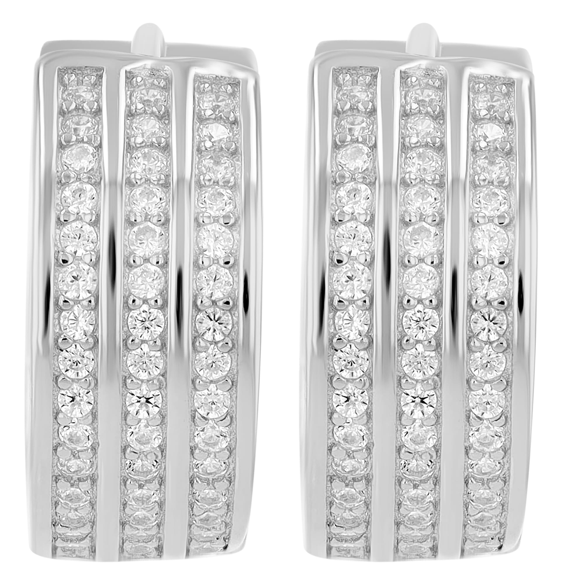 Adelia´s Paar Creolen »Damen Ohrringe ¿ Creole aus 925 Silber mit Zirkonia«