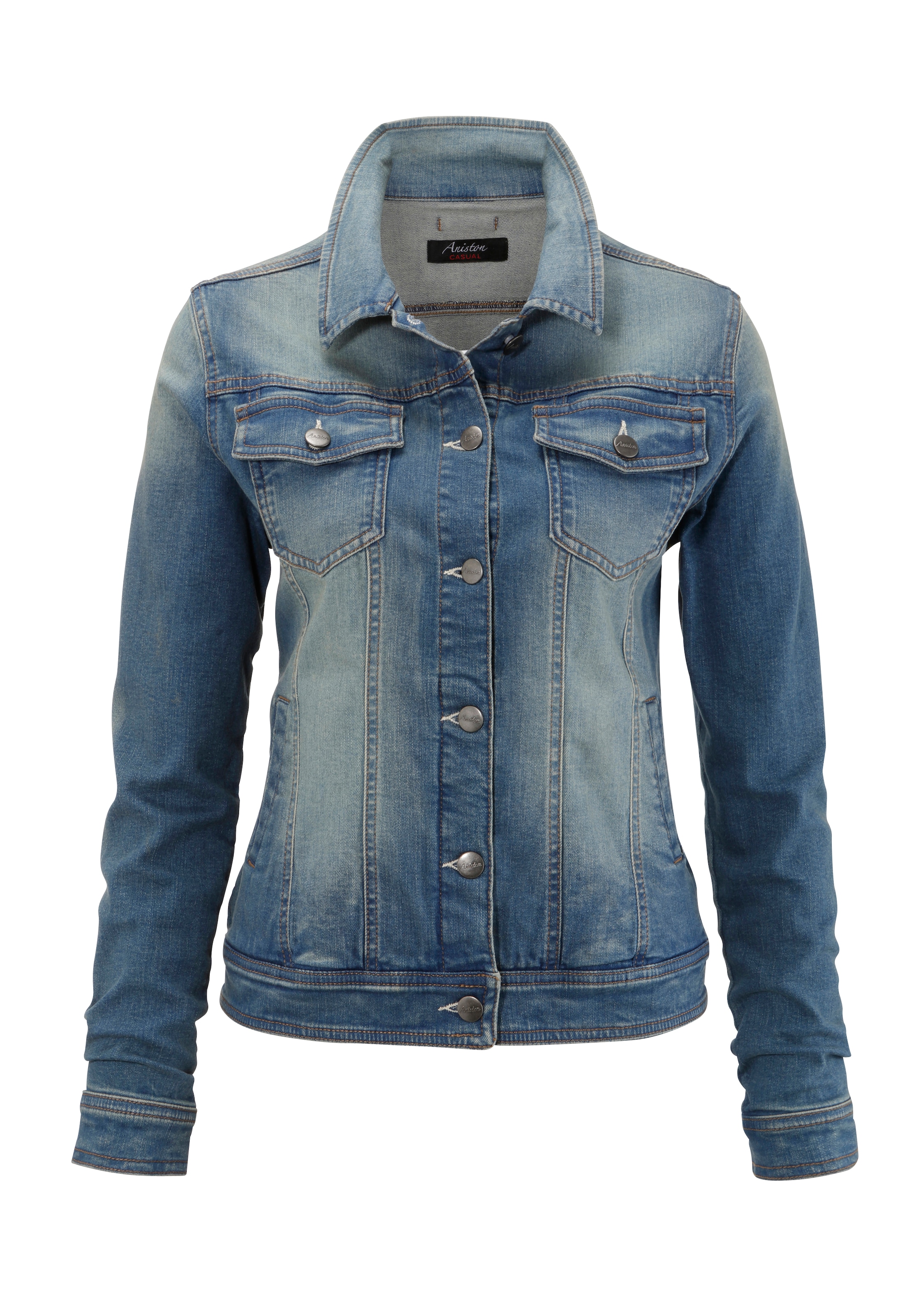 OTTO Online Jeansjacke, Aniston CASUAL im Shop in Used-Waschung