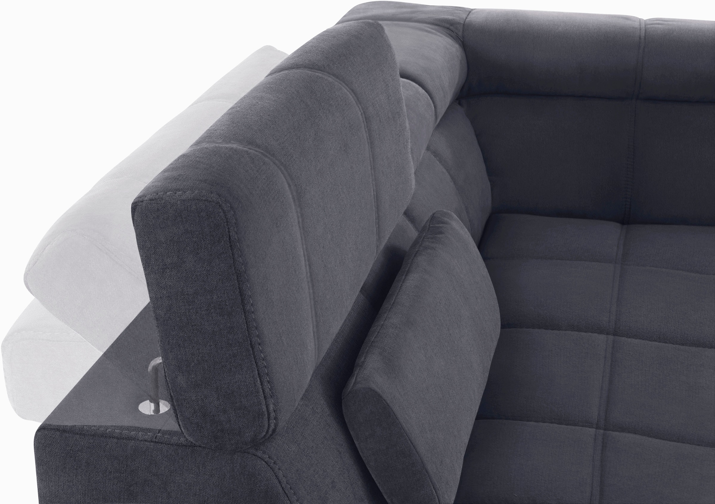 DOMO collection Wohnlandschaft »Brandon viele Bezugsarten, auch in Cord und Leder, incl. Nierenkissen«, mit Kopfteilverstellung, wahlweise Sitztiefenverstellung, U-Form