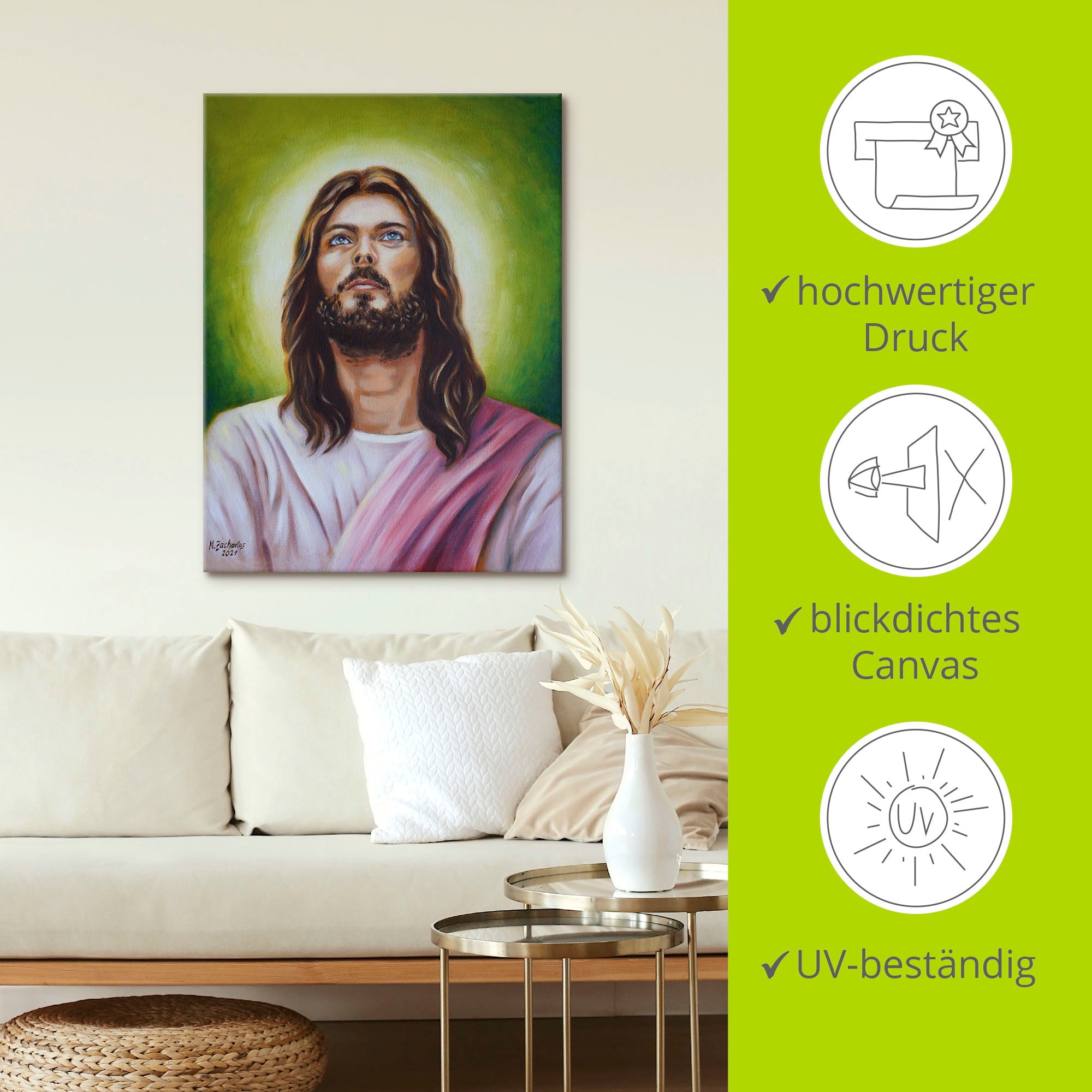 Artland Wandbild »Jesus Christus Porträt«, Christliche Bilder, (1 St.), als Leinwandbild, Poster in verschied. Größen
