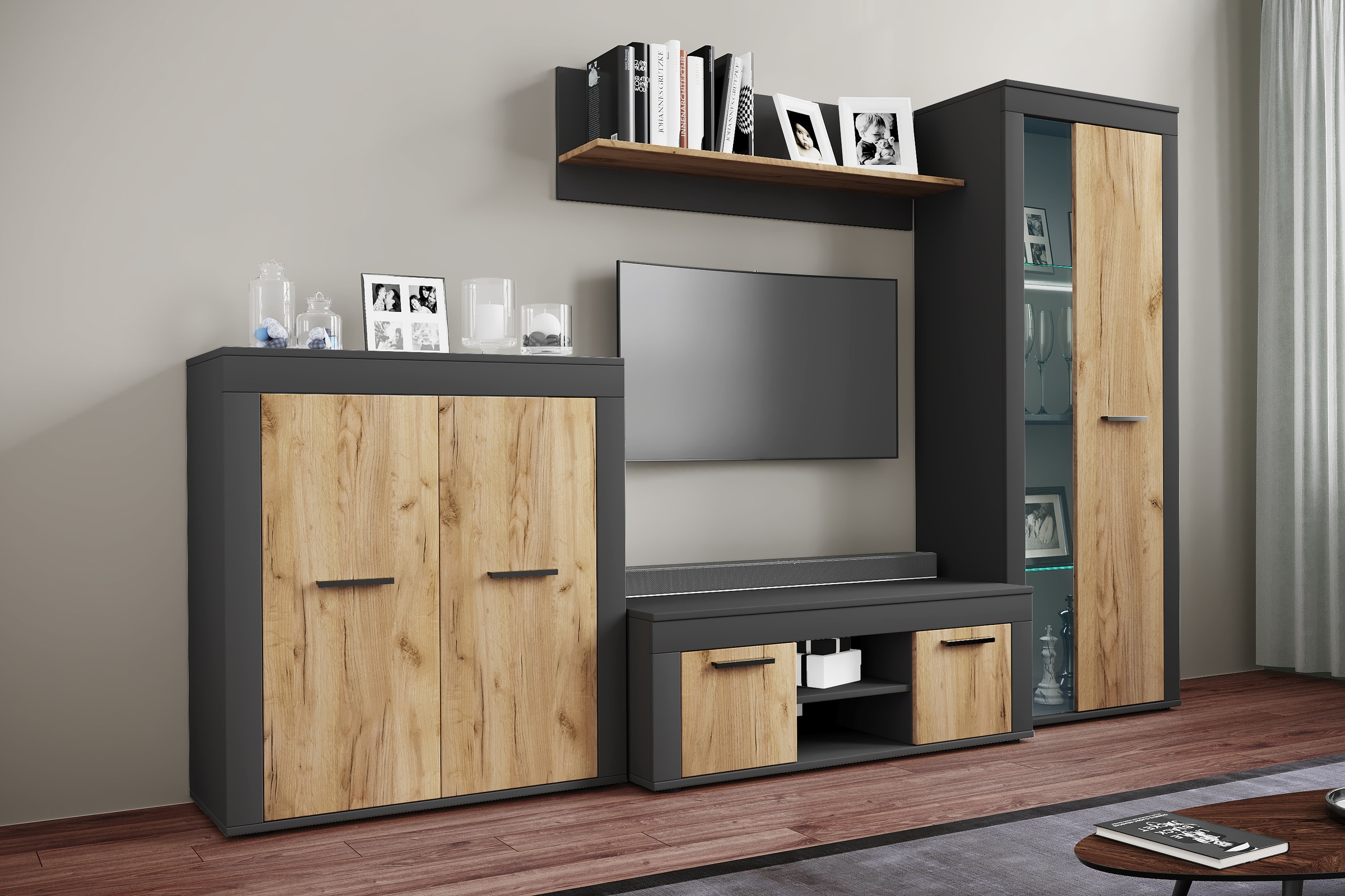 VCM Wandregal »Holz Wandregal Hängeregal Wandboard Regal Usilo«