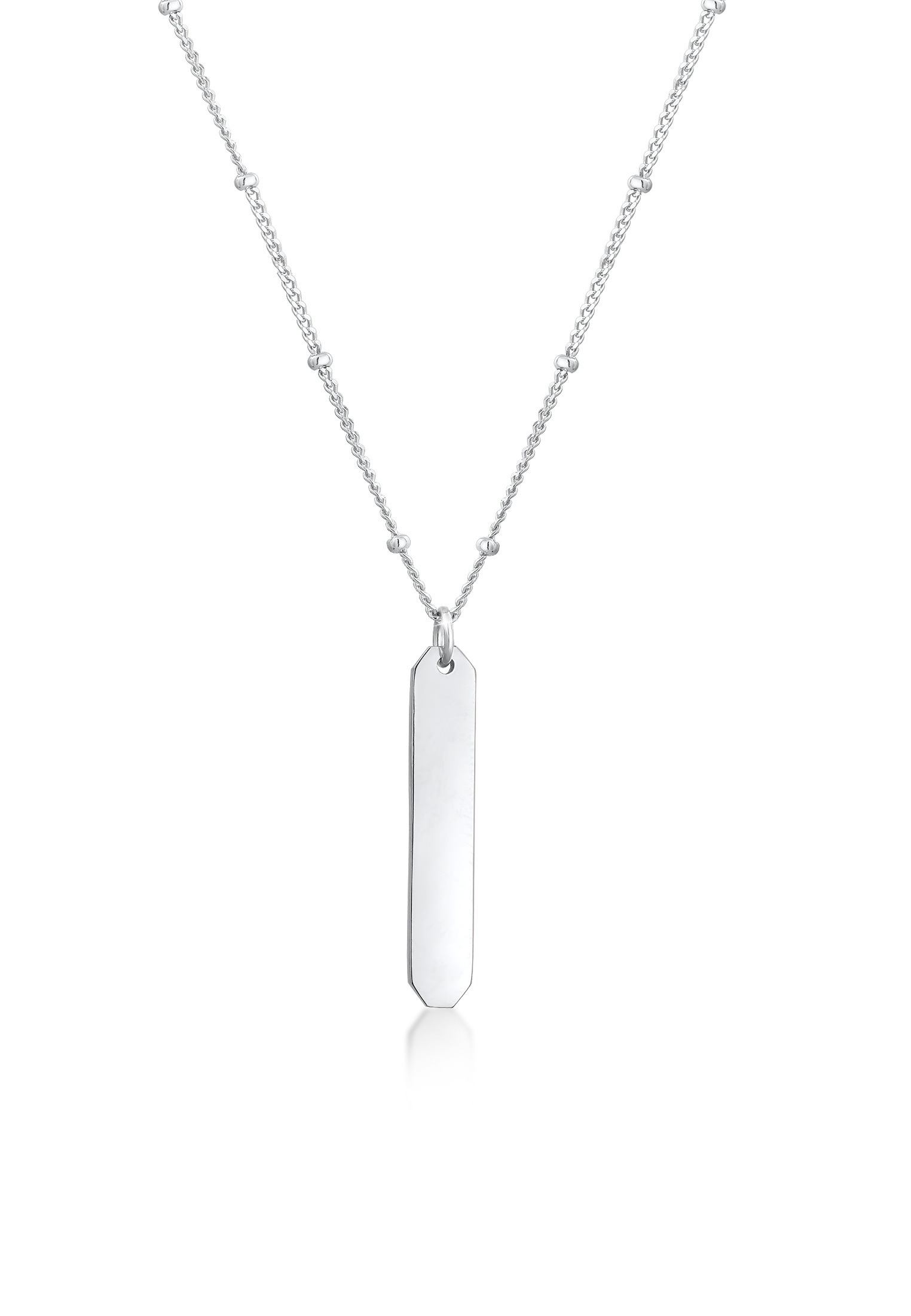 Elli Kette mit Anhänger »Kugelkette Glänzender Label Anhänger 925 Silber«